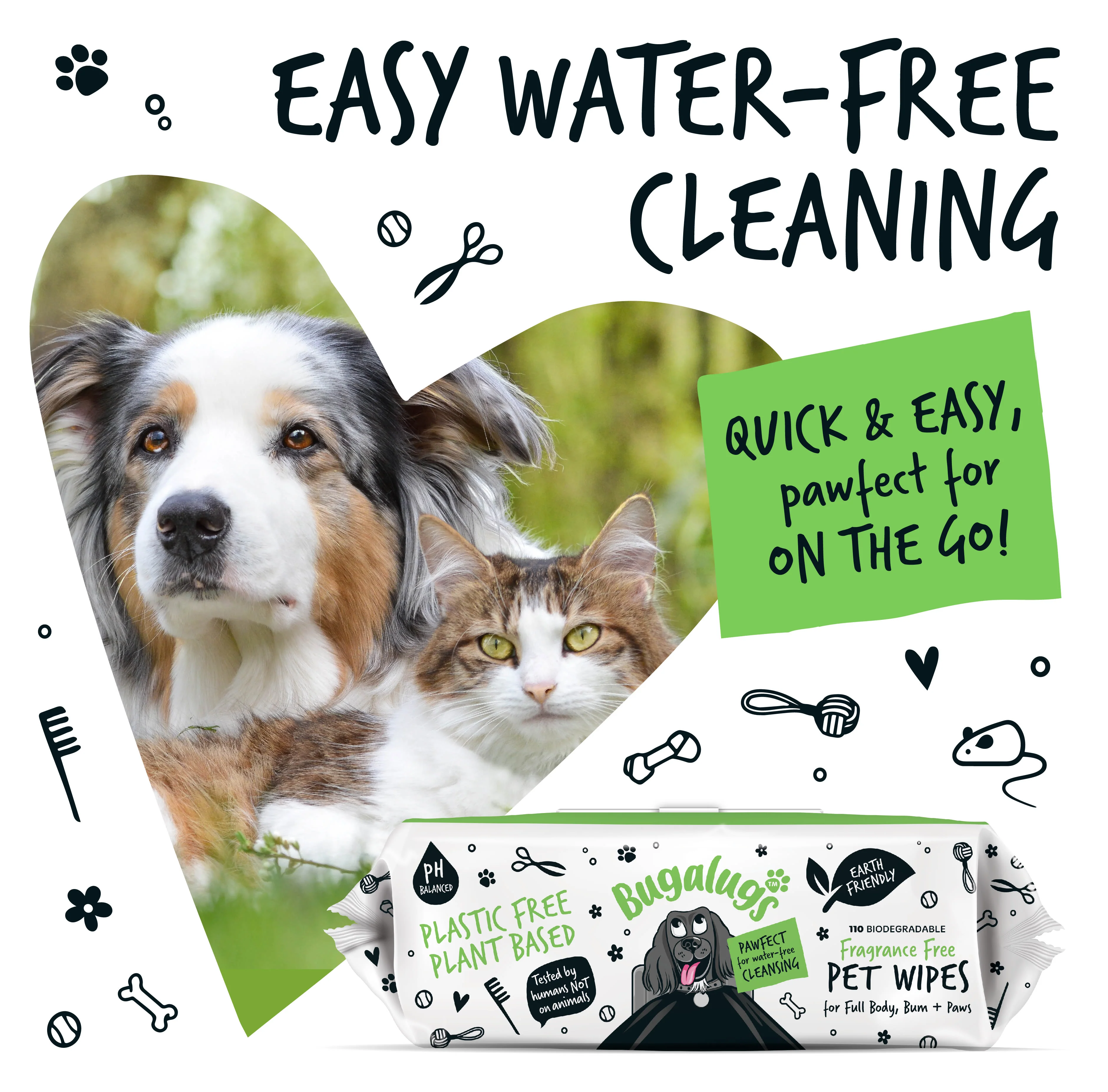 Bugalugs Fragrance Free Biodegradable Pet Wipes - Large - Image 6