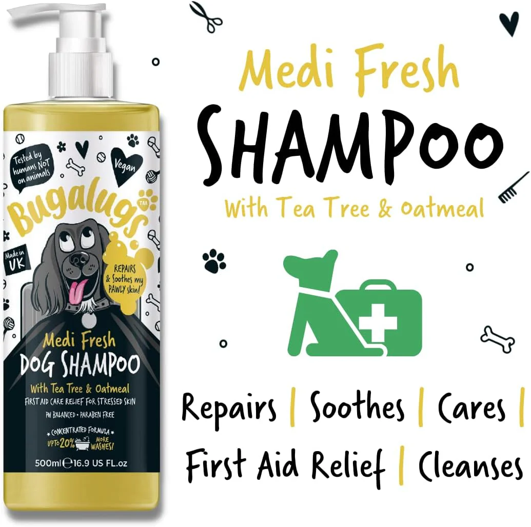 Bugalugs Medi Fresh Dog Shampoo with Tea Tree & Oatmeal - Image 2