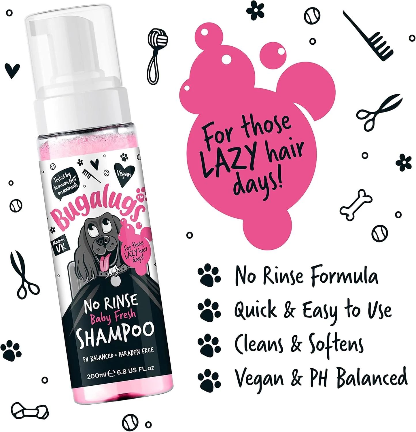 Bugalugs No Rinse Dog Shampoo - Baby Fresh - Image 2