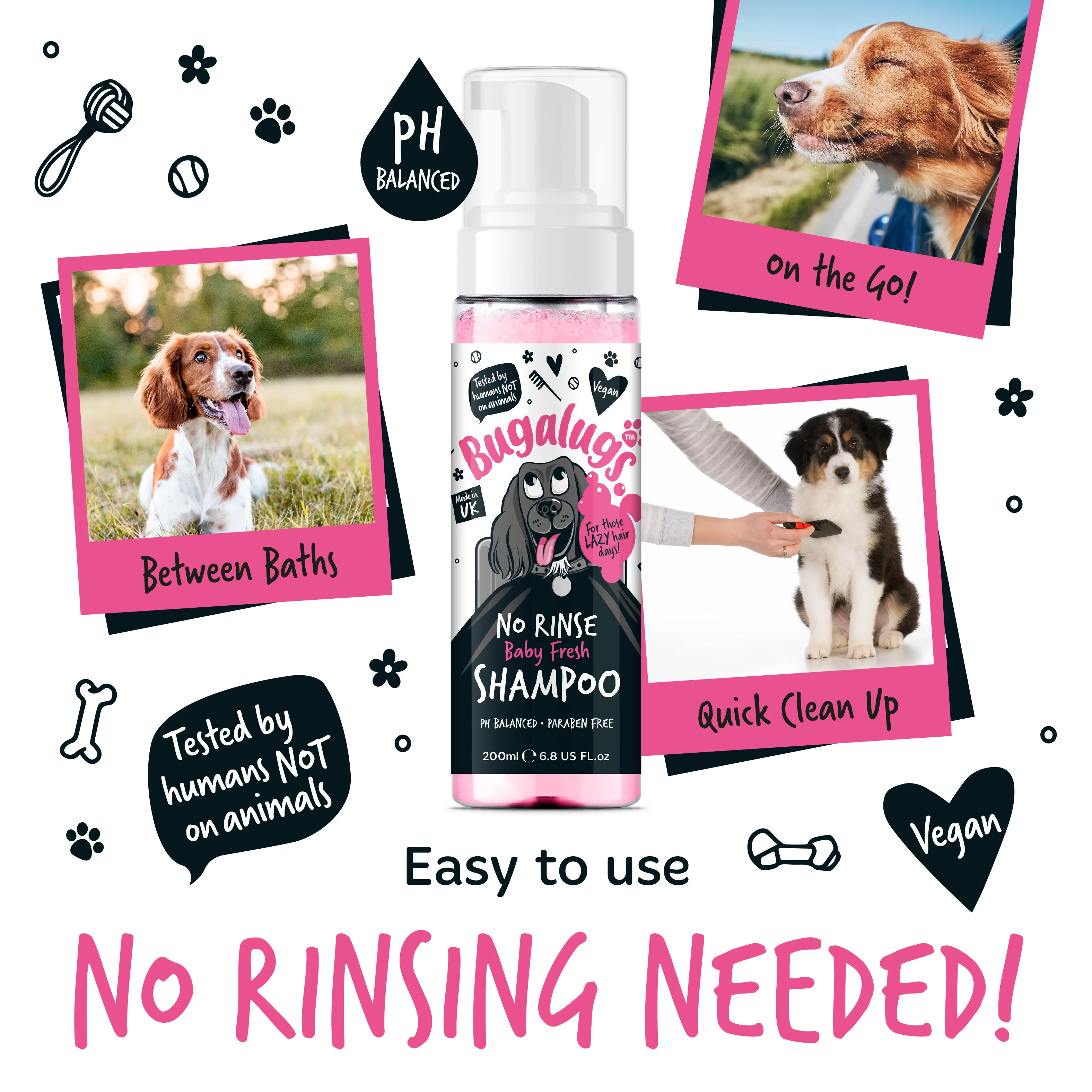 Bugalugs No Rinse Dog Shampoo - Baby Fresh - Image 8