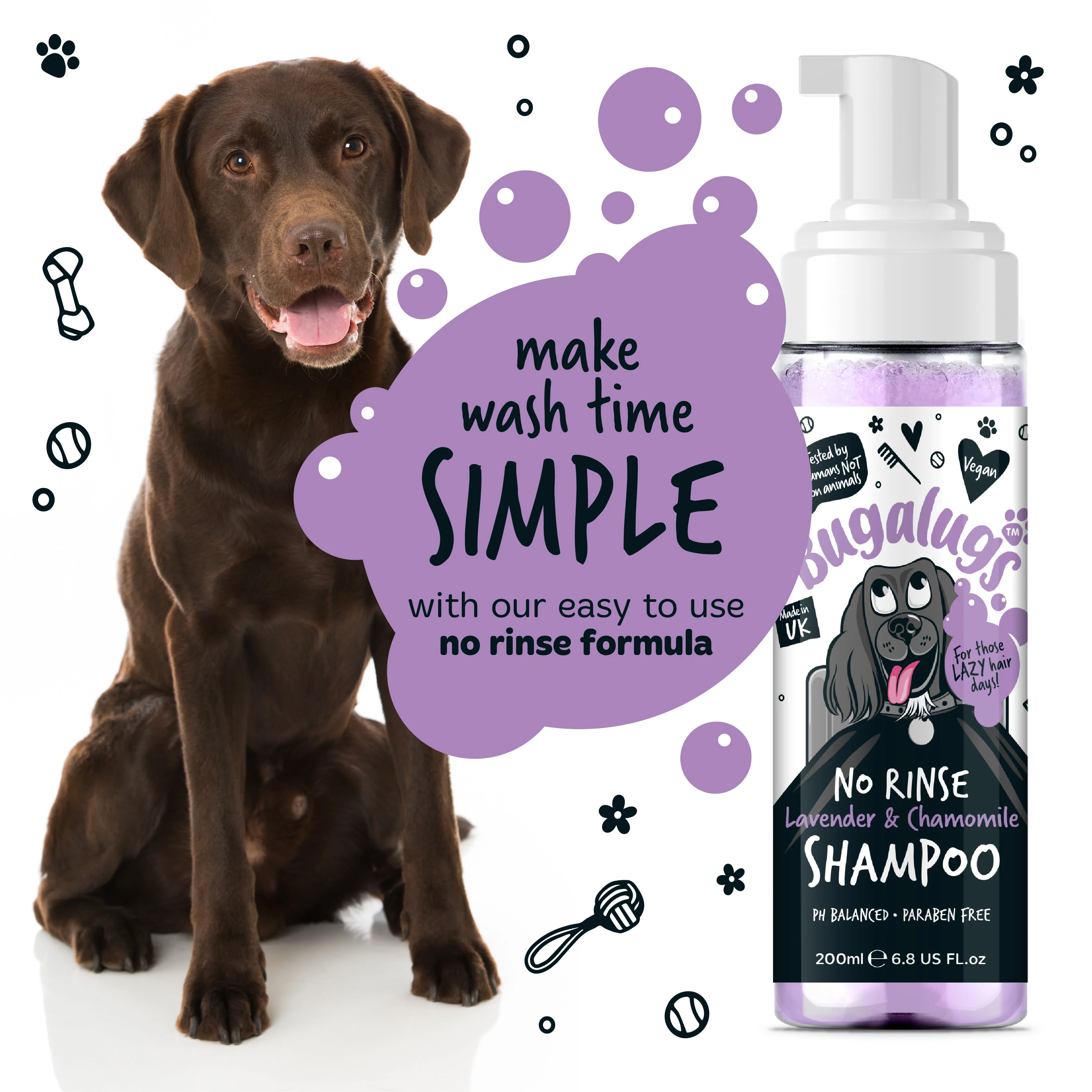 Bugalugs No Rinse Dog Shampoo - Lavender & Chamomile - Image 12