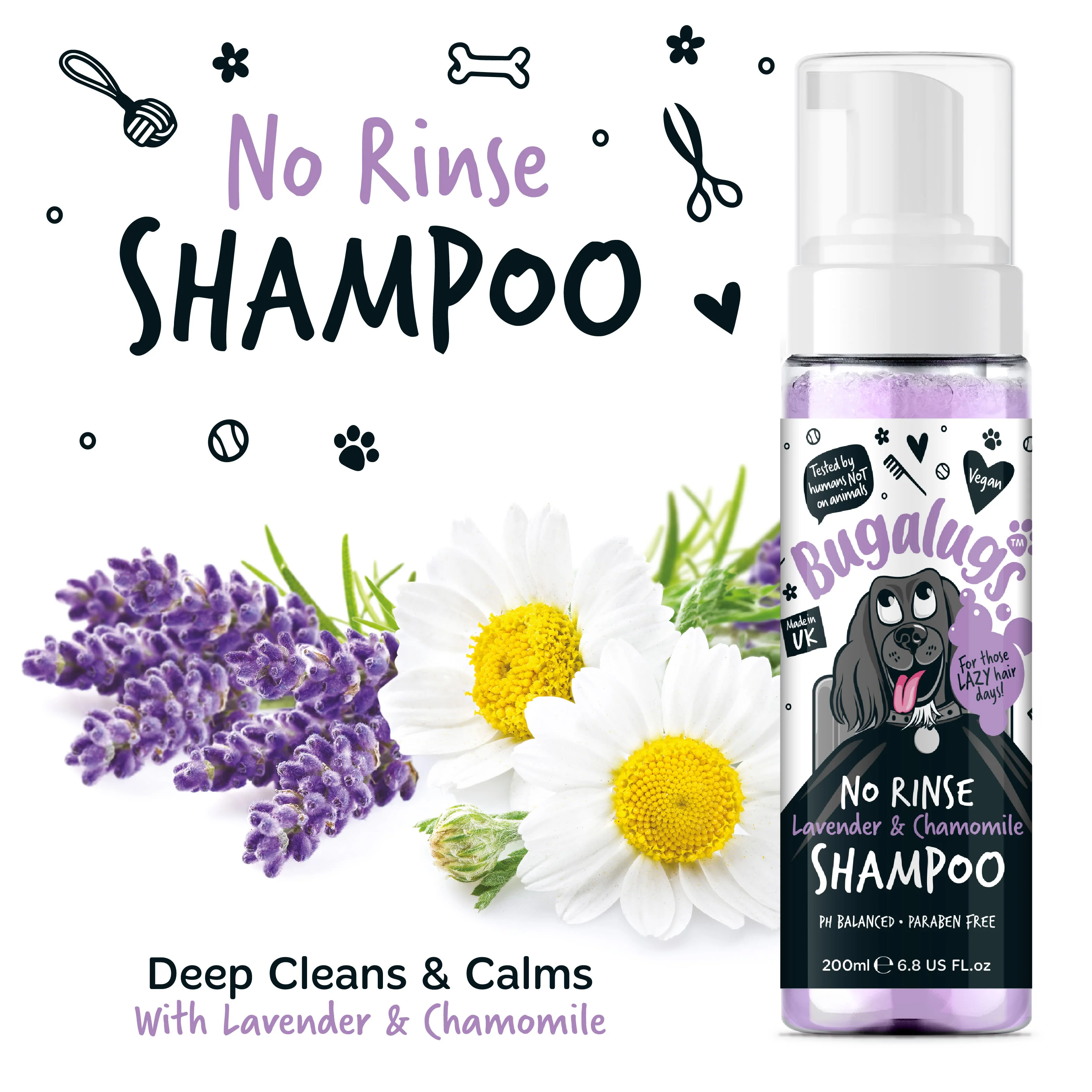 Bugalugs No Rinse Dog Shampoo - Lavender & Chamomile - Image 4