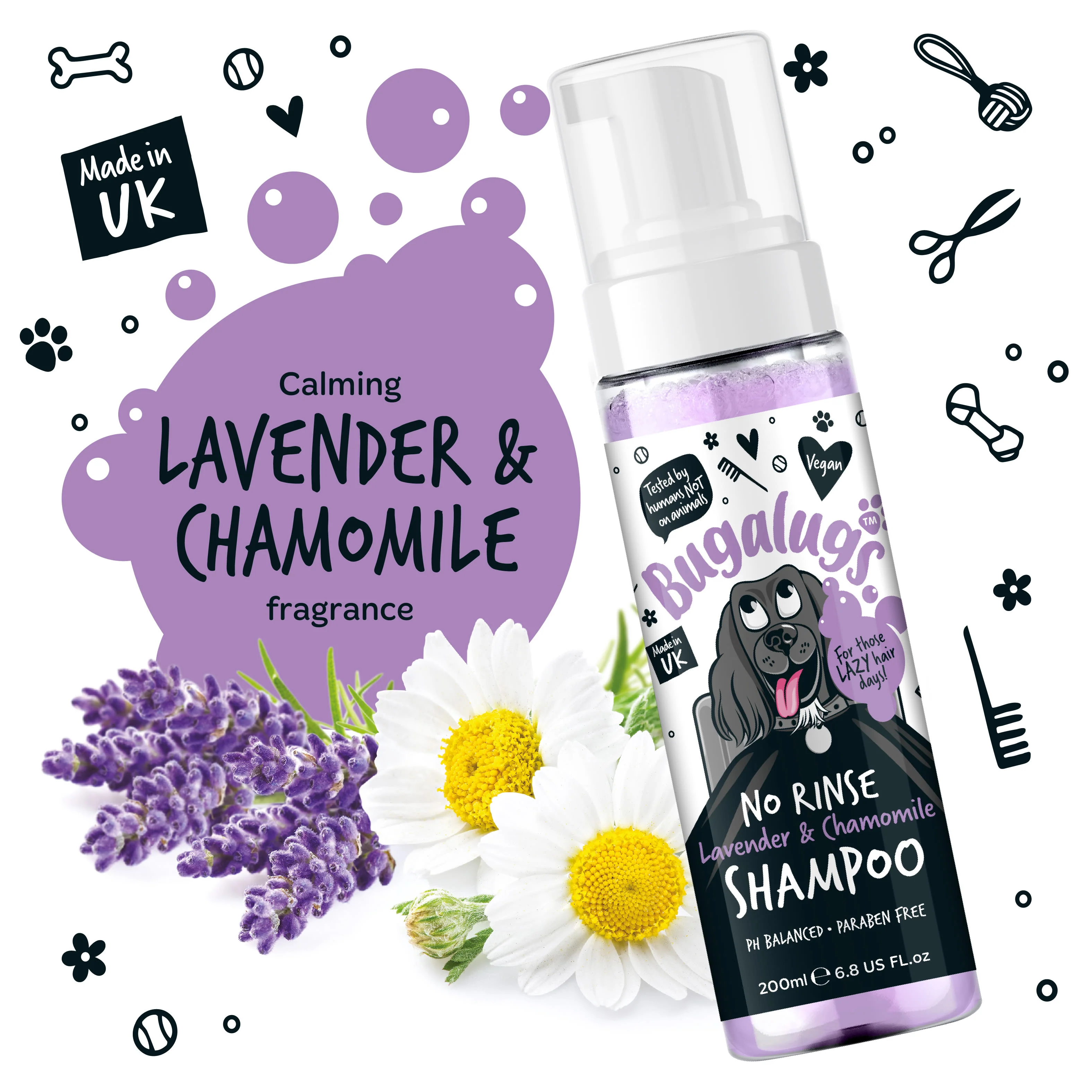 Bugalugs No Rinse Dog Shampoo - Lavender & Chamomile - Image 5