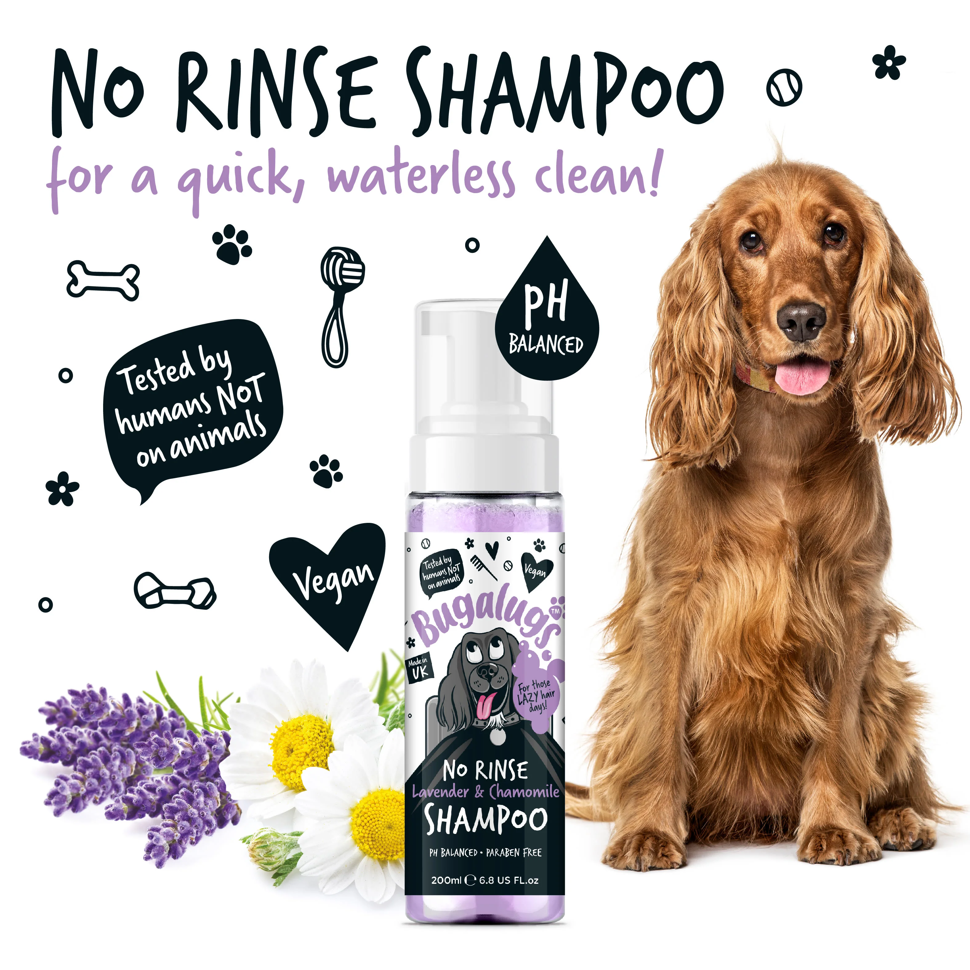 Bugalugs No Rinse Dog Shampoo - Lavender & Chamomile - Image 9
