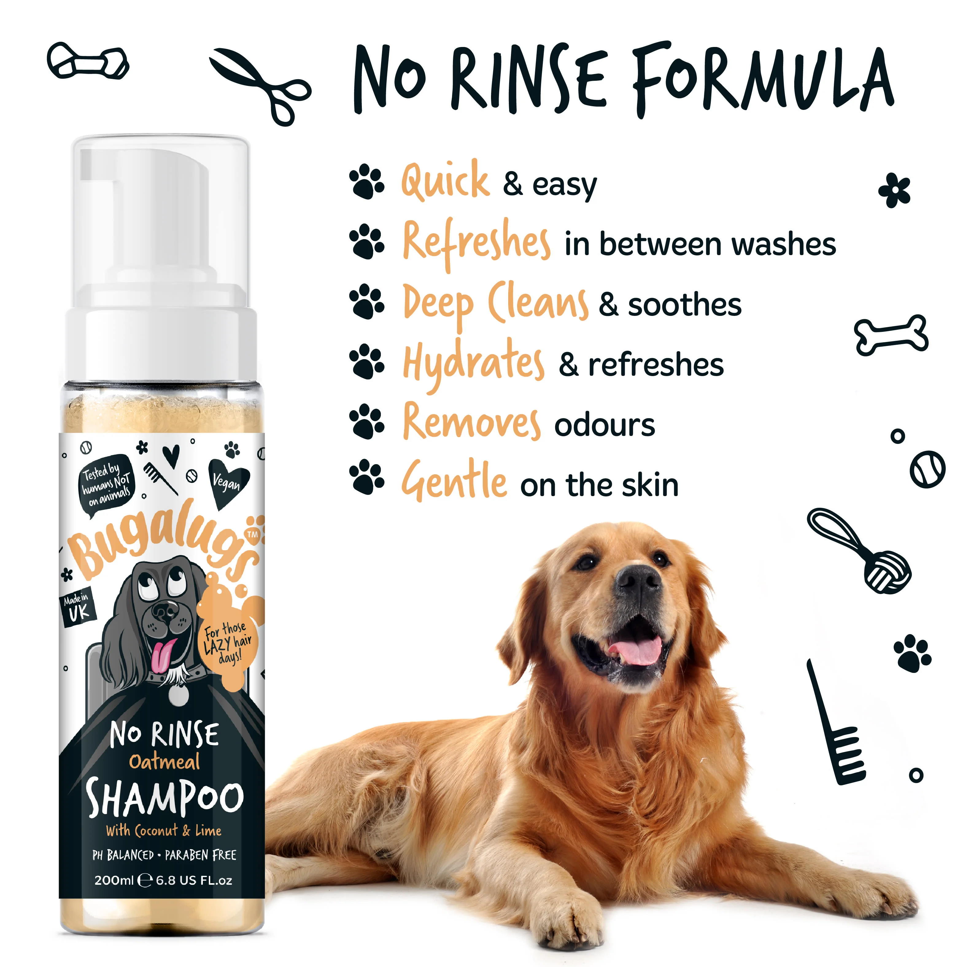 Bugalugs No Rinse Dog Shampoo - Oatmeal - Image 12