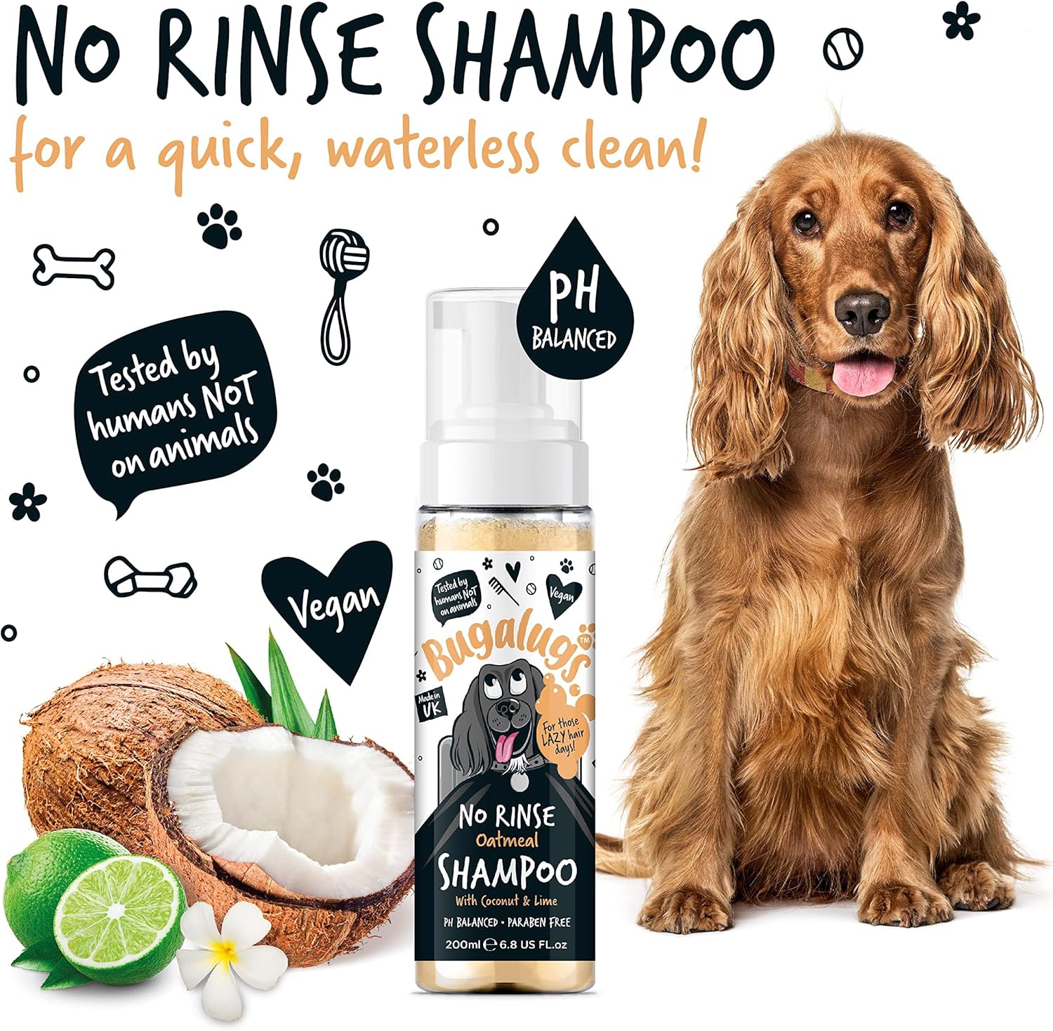Bugalugs No Rinse Dog Shampoo - Oatmeal - Image 3
