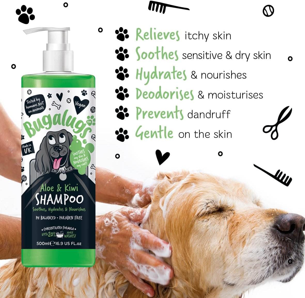 Bugalugs Soothing Aloe & Kiwi Dog Shampoo - Image 2