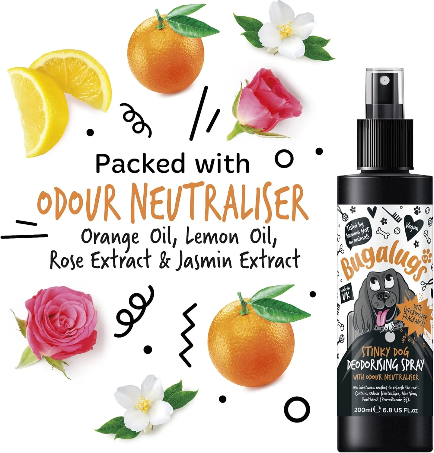 Bugalugs Stinky Dog Deodorising Spray with Odour Neutraliser - Image 2