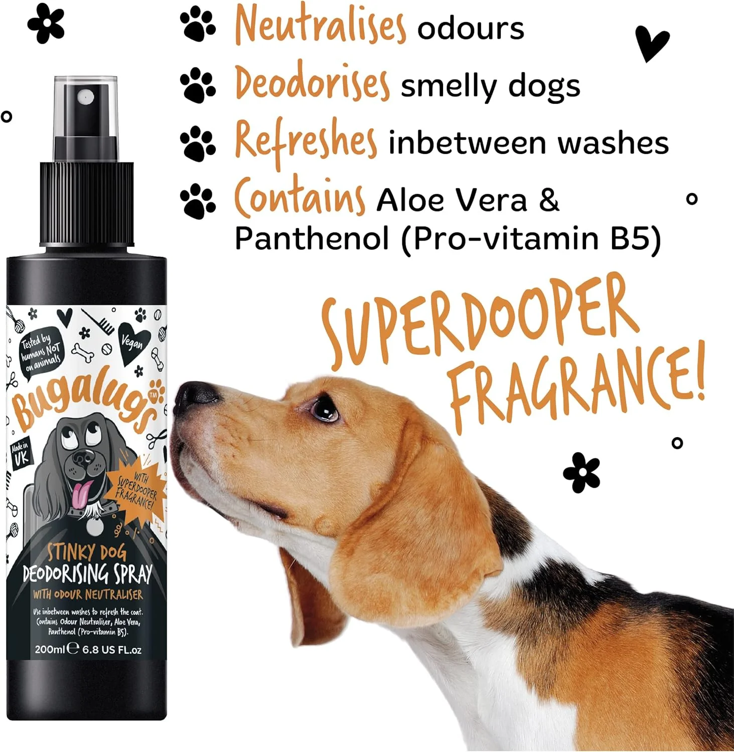 Bugalugs Stinky Dog Deodorising Spray with Odour Neutraliser - Image 3