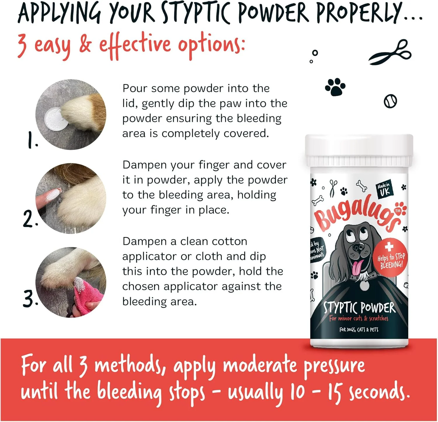 Bugalugs Styptic Powder for Dogs, Cats & Pets - Image 3
