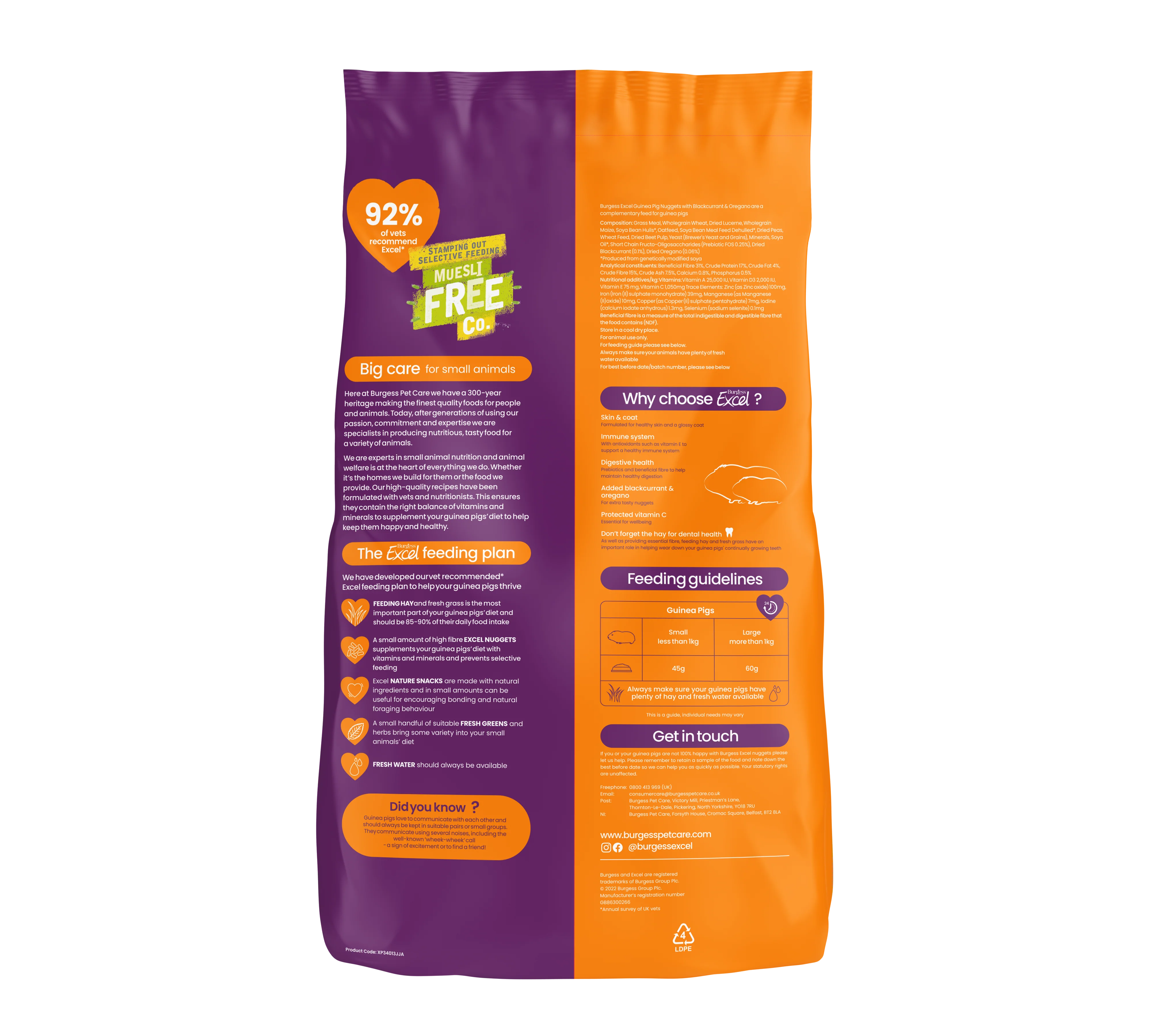 Burgess Excel Adult Guinea Pig Nuggets - Blackcurrant & Oregano - Image 3