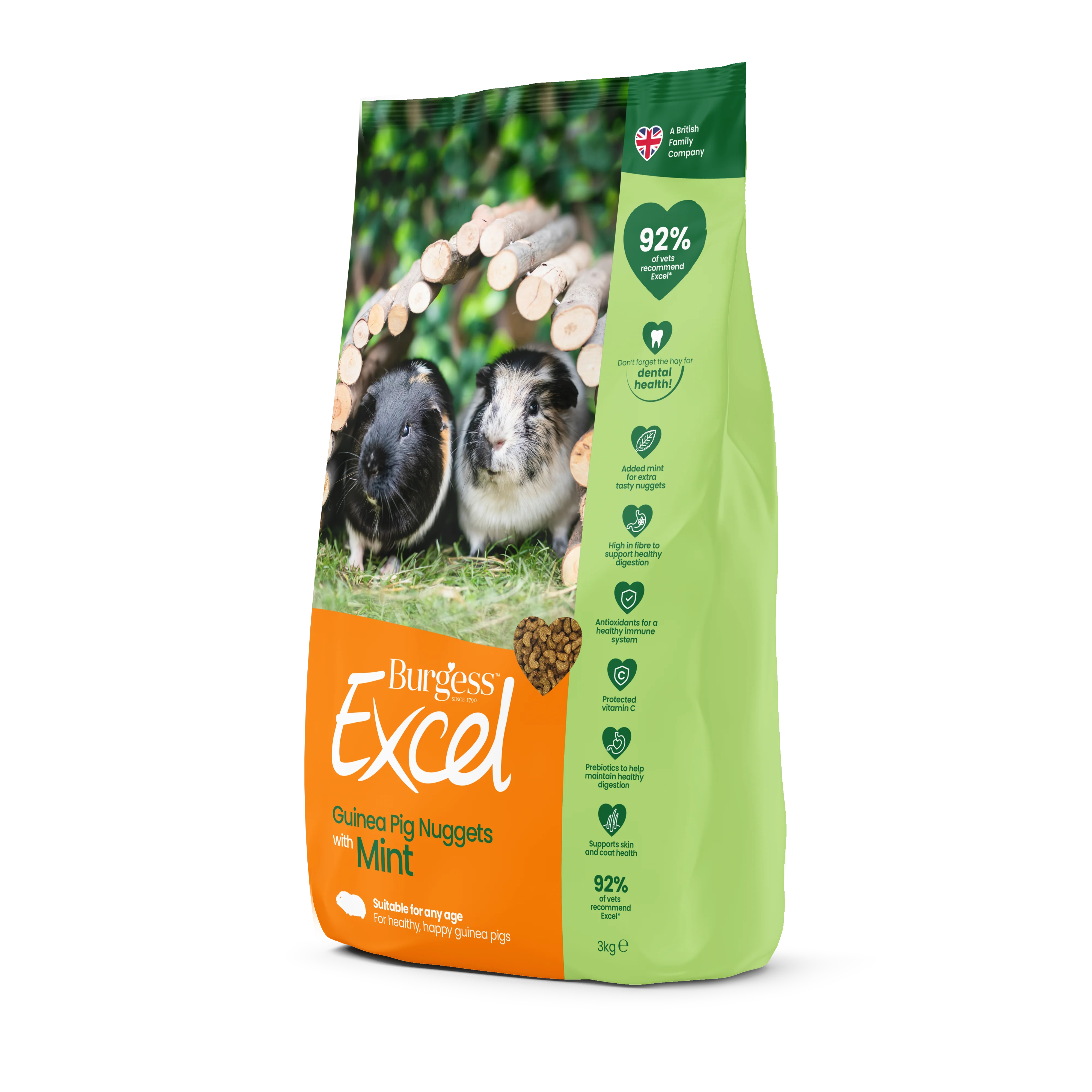 Burgess Excel Adult Guinea Pig Nuggets - Mint - Image 2