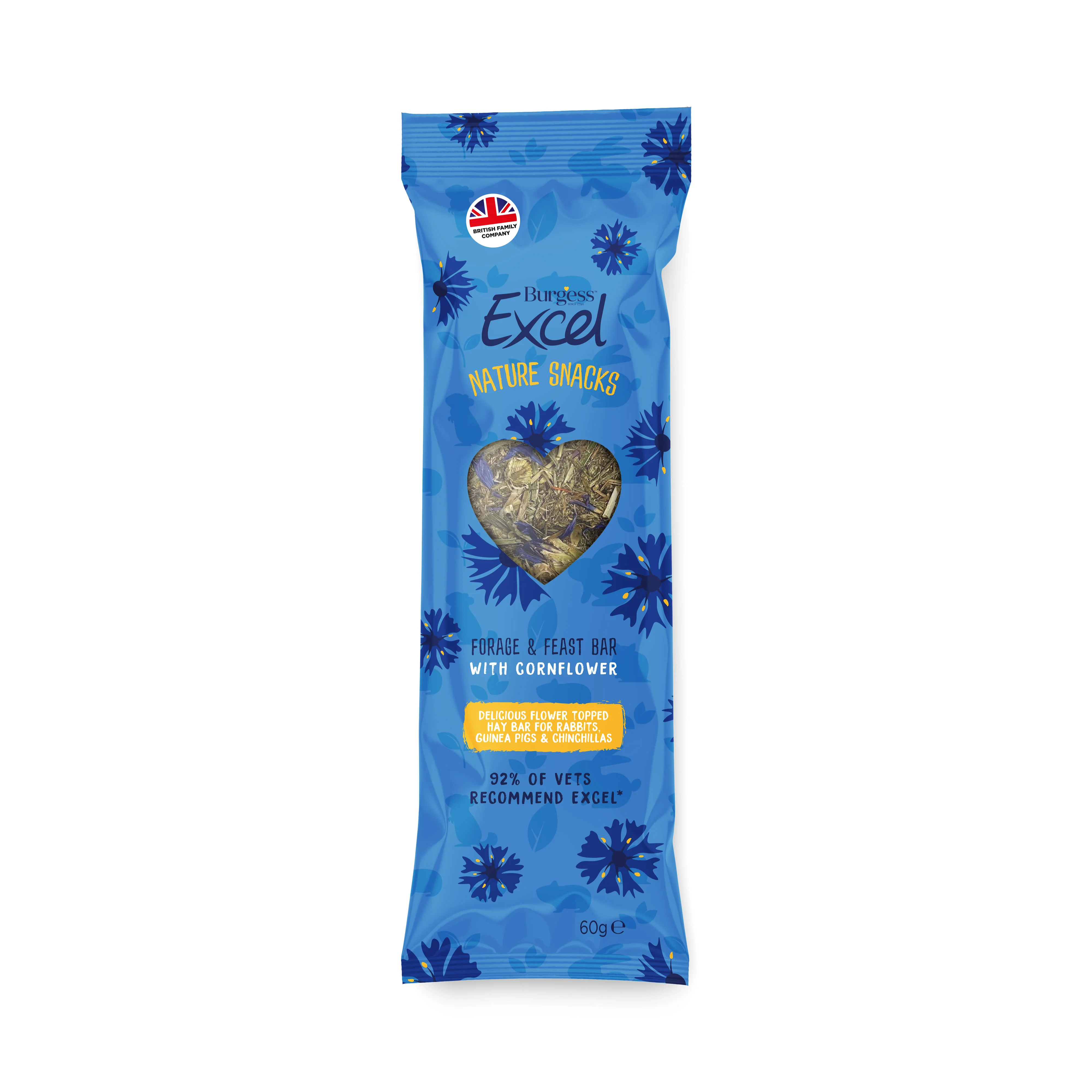 Burgess Excel Nature Snacks Forage & Feast Hay Bar - Cornflower