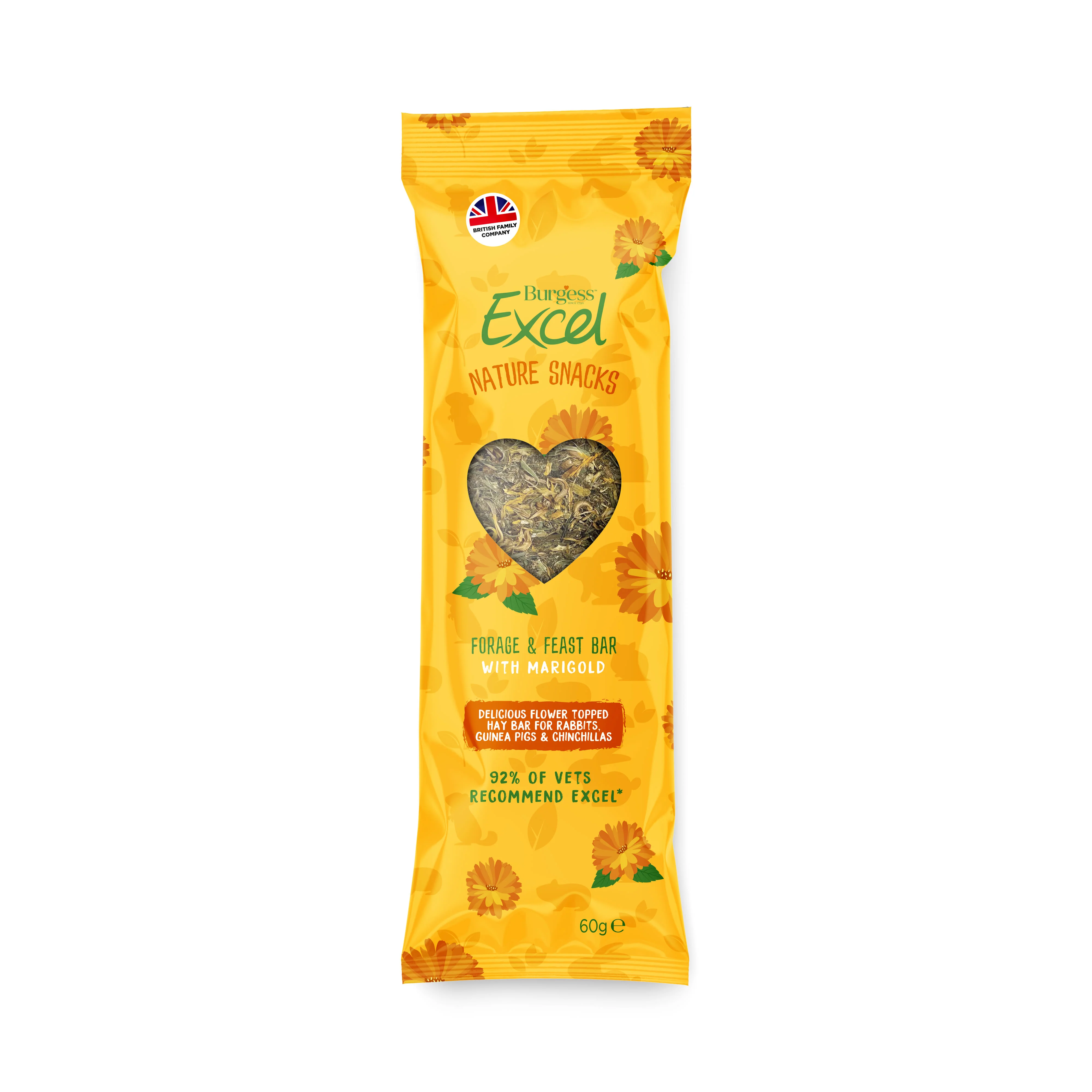 Burgess Excel Nature Snacks Forage & Feast Hay Bar - Marigold