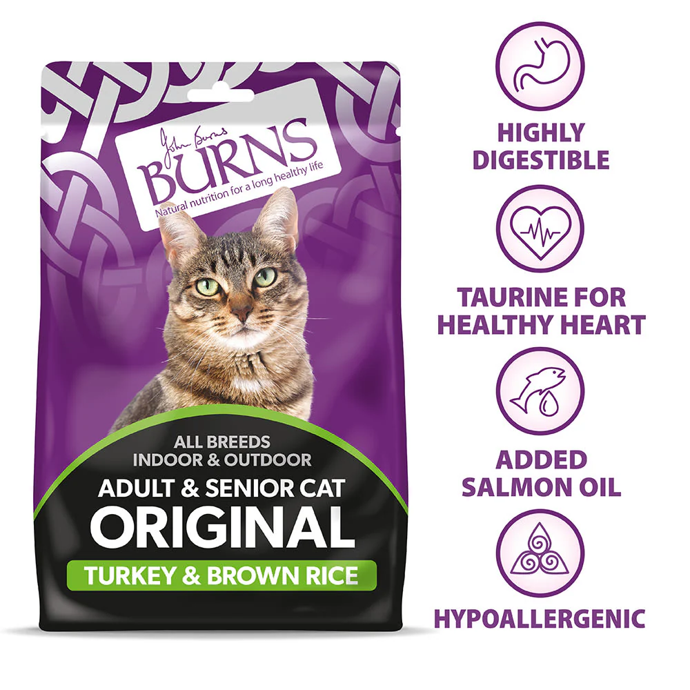 Burns Original Adult/Senior Dry Cat Food - Turkey & Brown Rice - Image 3