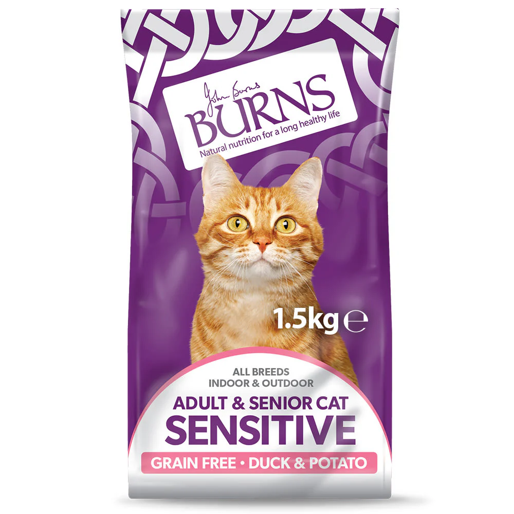 Burns Sensitive Grain-free Adult/Senior Dry Cat Food - Duck & Potato - Image 14