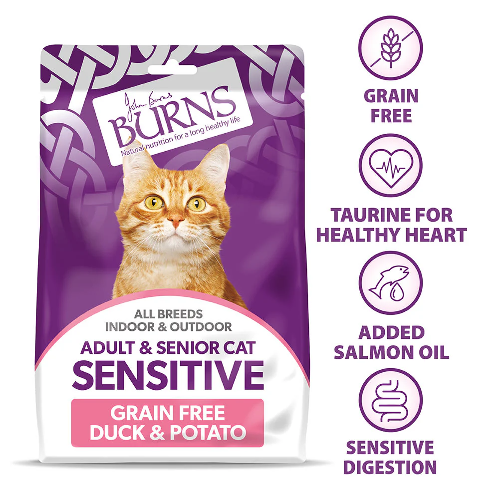 Burns Sensitive Grain-free Adult/Senior Dry Cat Food - Duck & Potato - Image 3