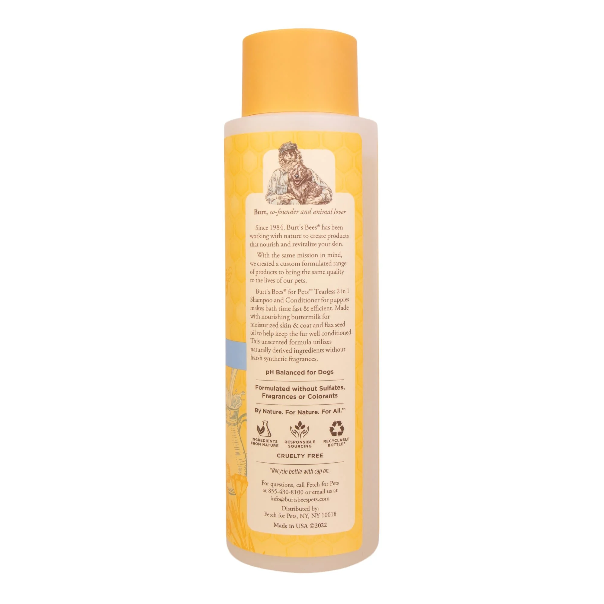 Burt's Bees Tearless 2 in 1 Shampoo and Conditioner for Puppies with Buttermilk & Linseed Oil - Image 3
