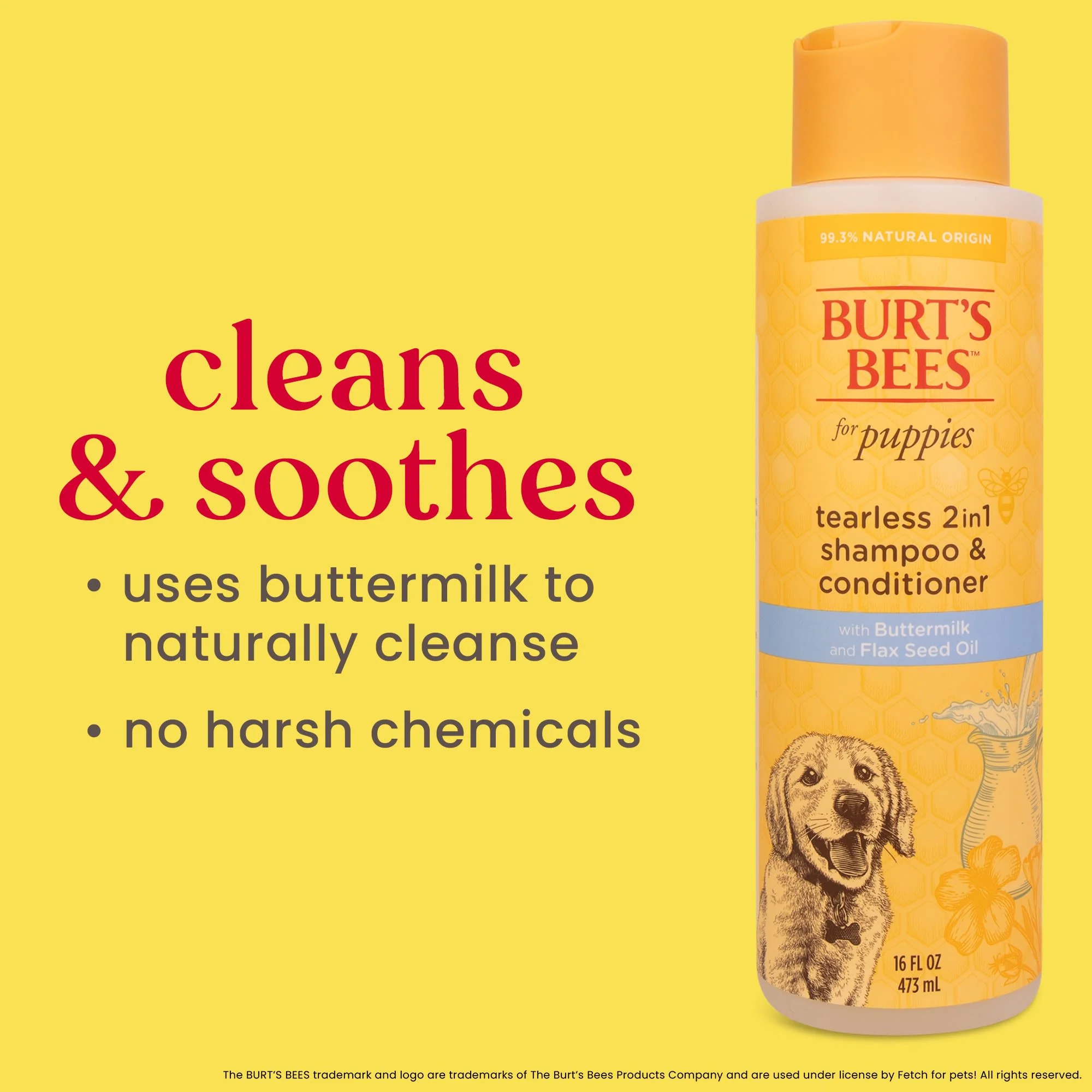 Burt's Bees Tearless 2 in 1 Shampoo and Conditioner for Puppies with Buttermilk & Linseed Oil - Image 4