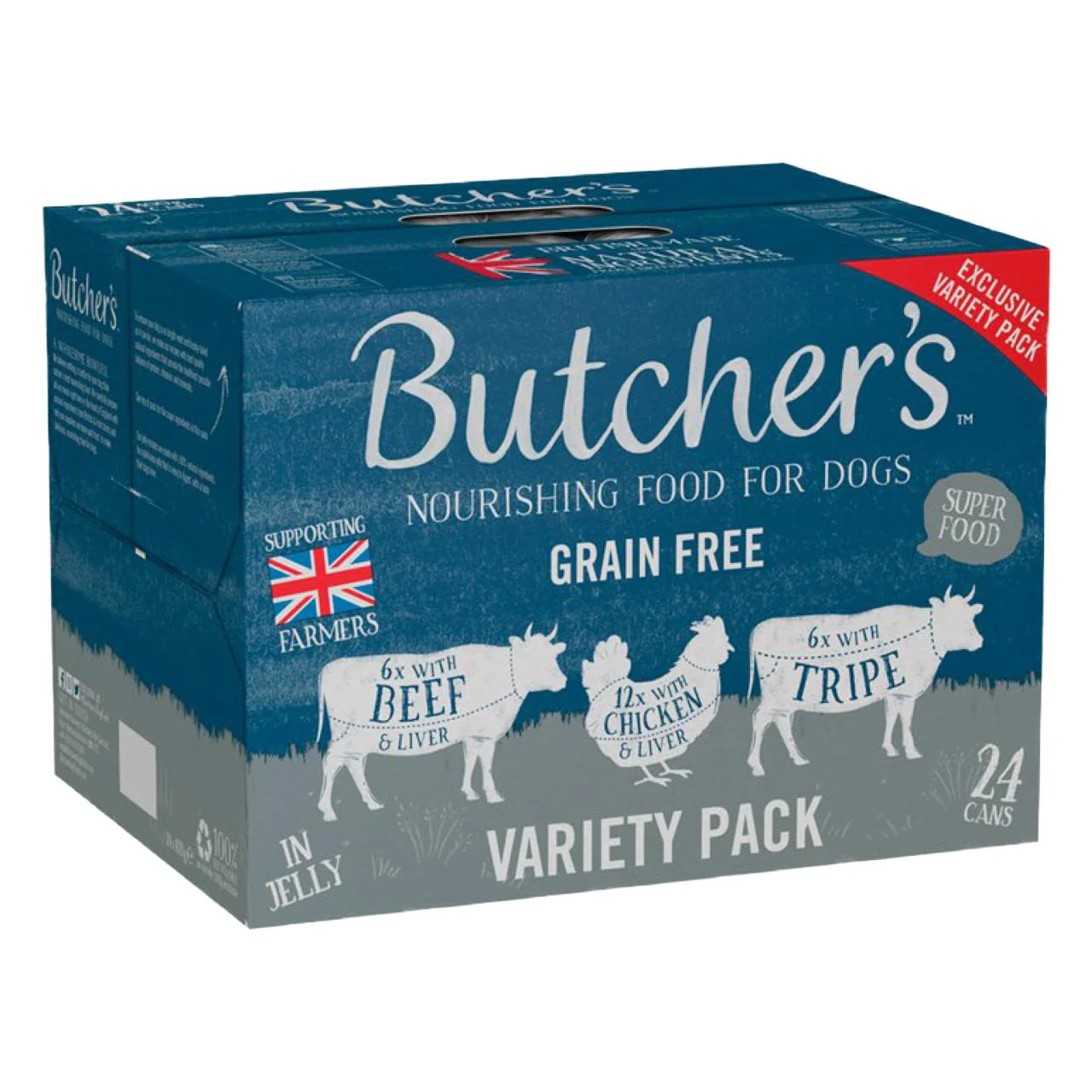 Butcher's Grain-free Adult Wet Dog Food - Beef, Chicken & Tripe's Variety Pack Dog Food Tins - Image 2