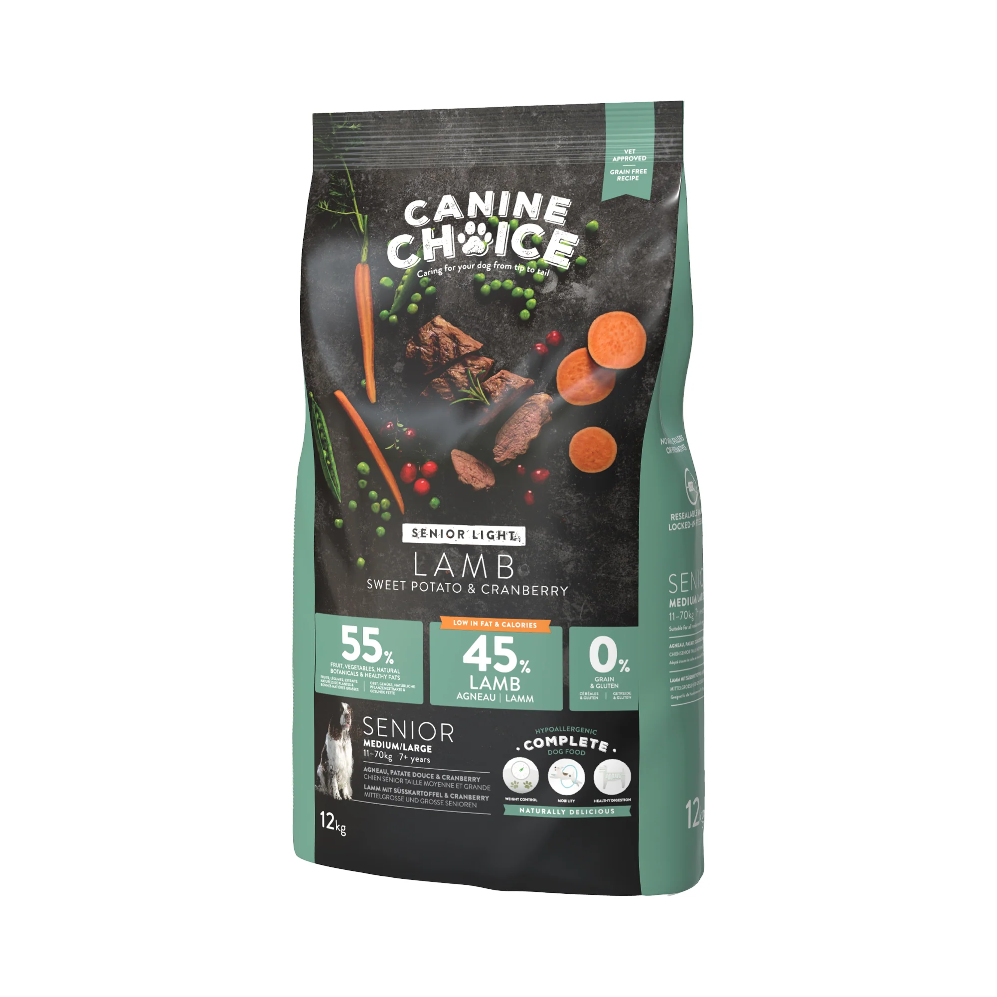 Canine Choice Super Premium Grain-Free Light Medium & Large Senior Dry Dog Food – Lamb | 12kg - Image 2