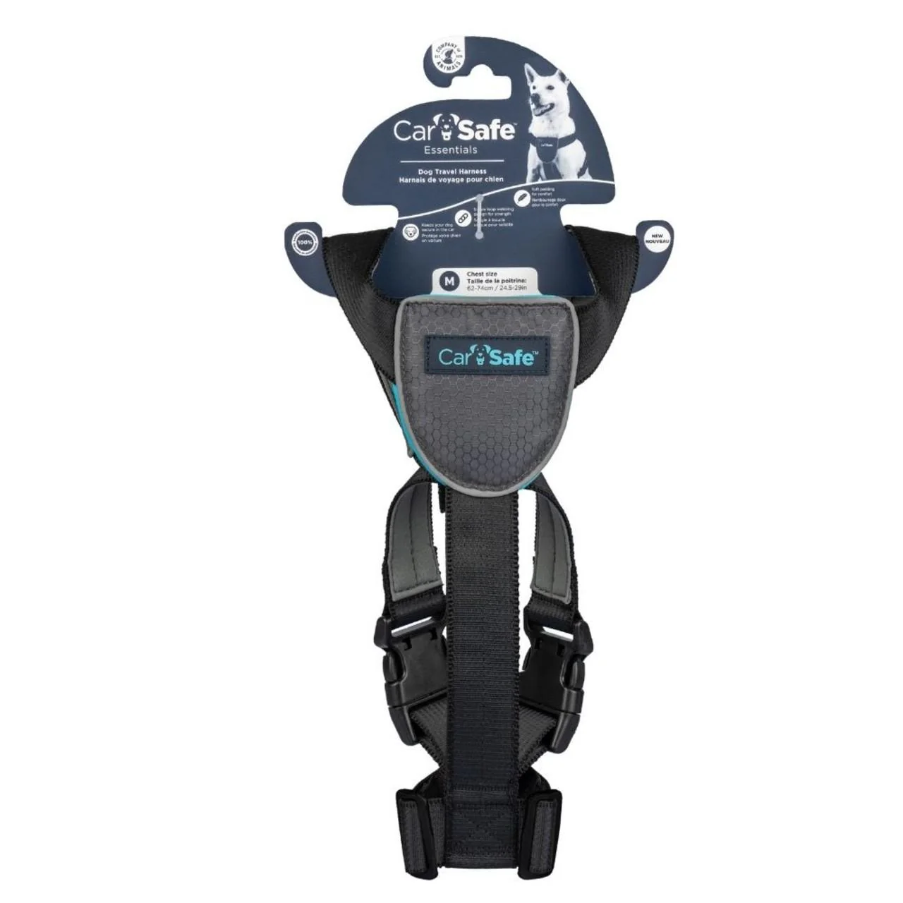 CarSafe Black Travel Harness for Dog