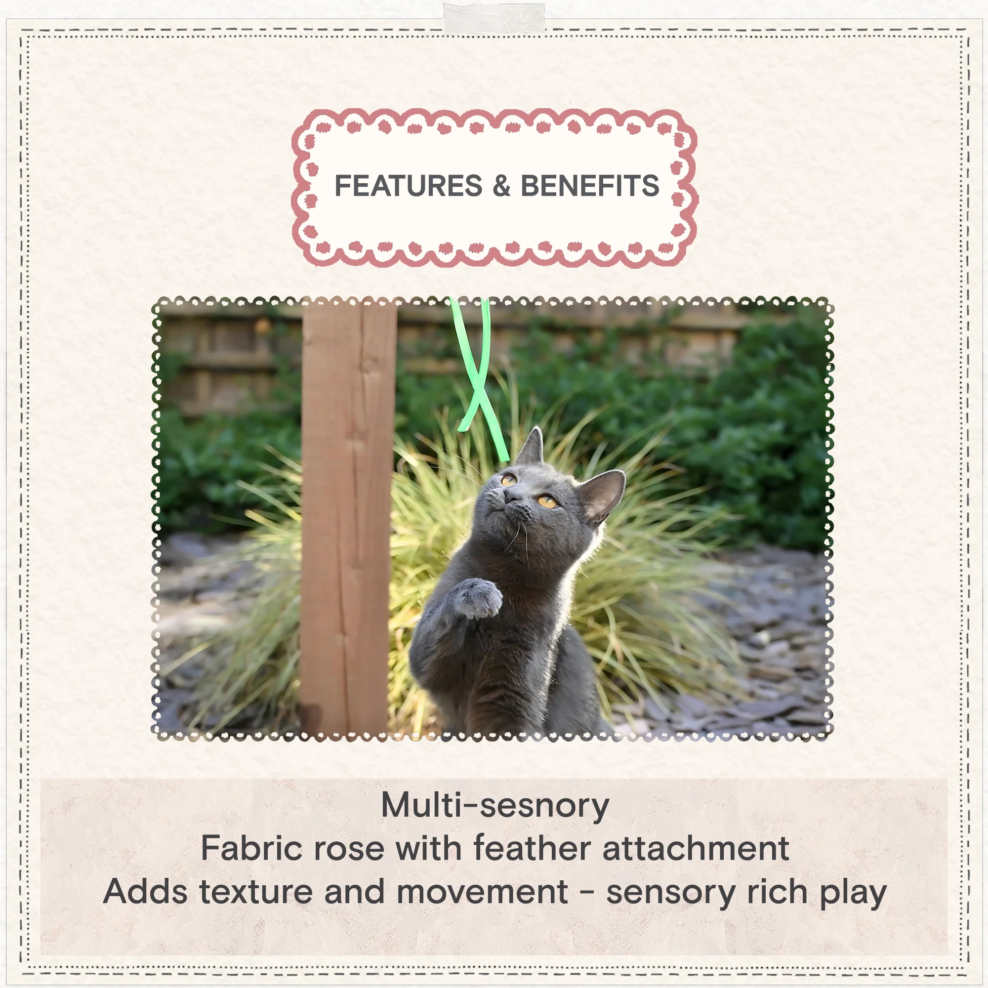 Cath Kidston Dogs & Roses Cat Teaser Toy - Image 11