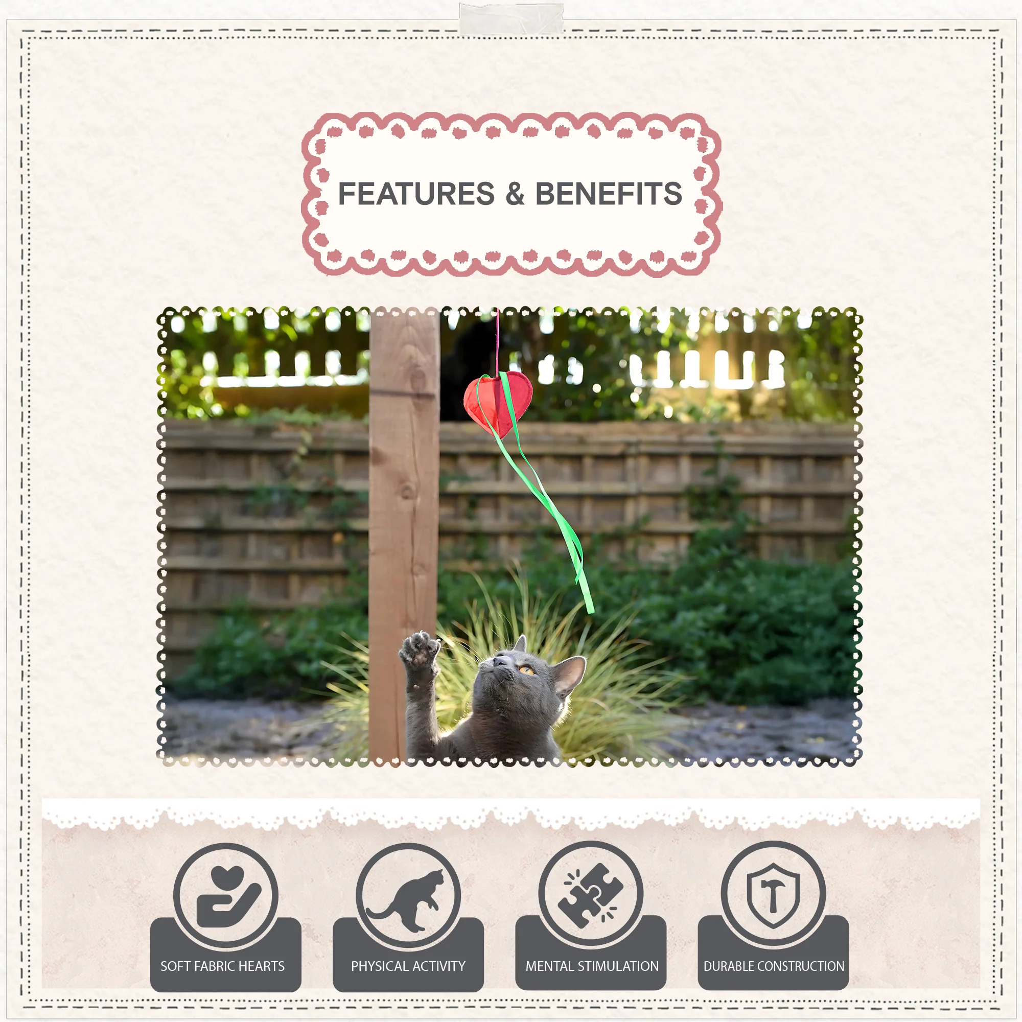 Cath Kidston Dogs & Roses Cat Teaser Toy - Image 9
