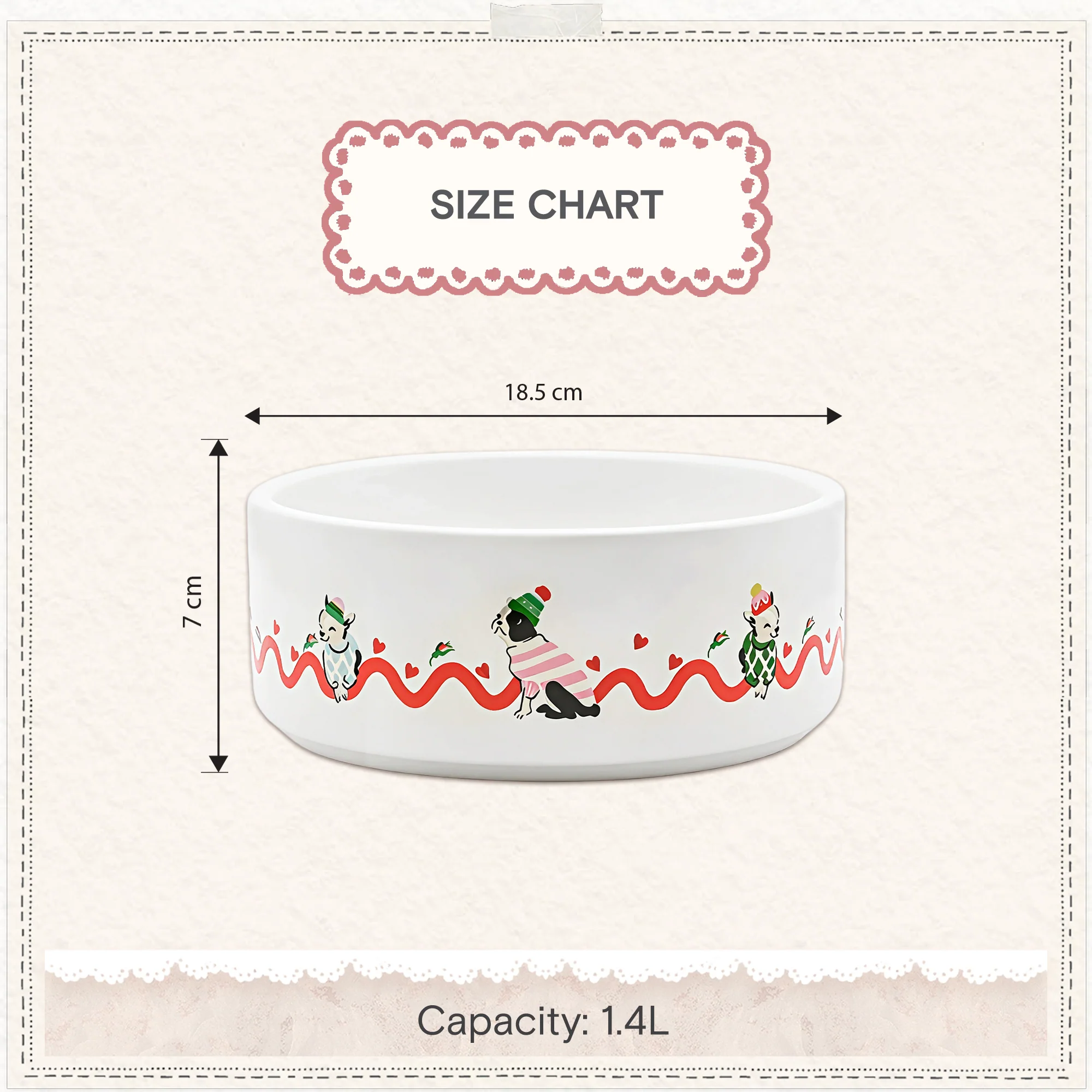 Cath Kidston Dogs & Roses Ceramic Pet Bowl - Image 10