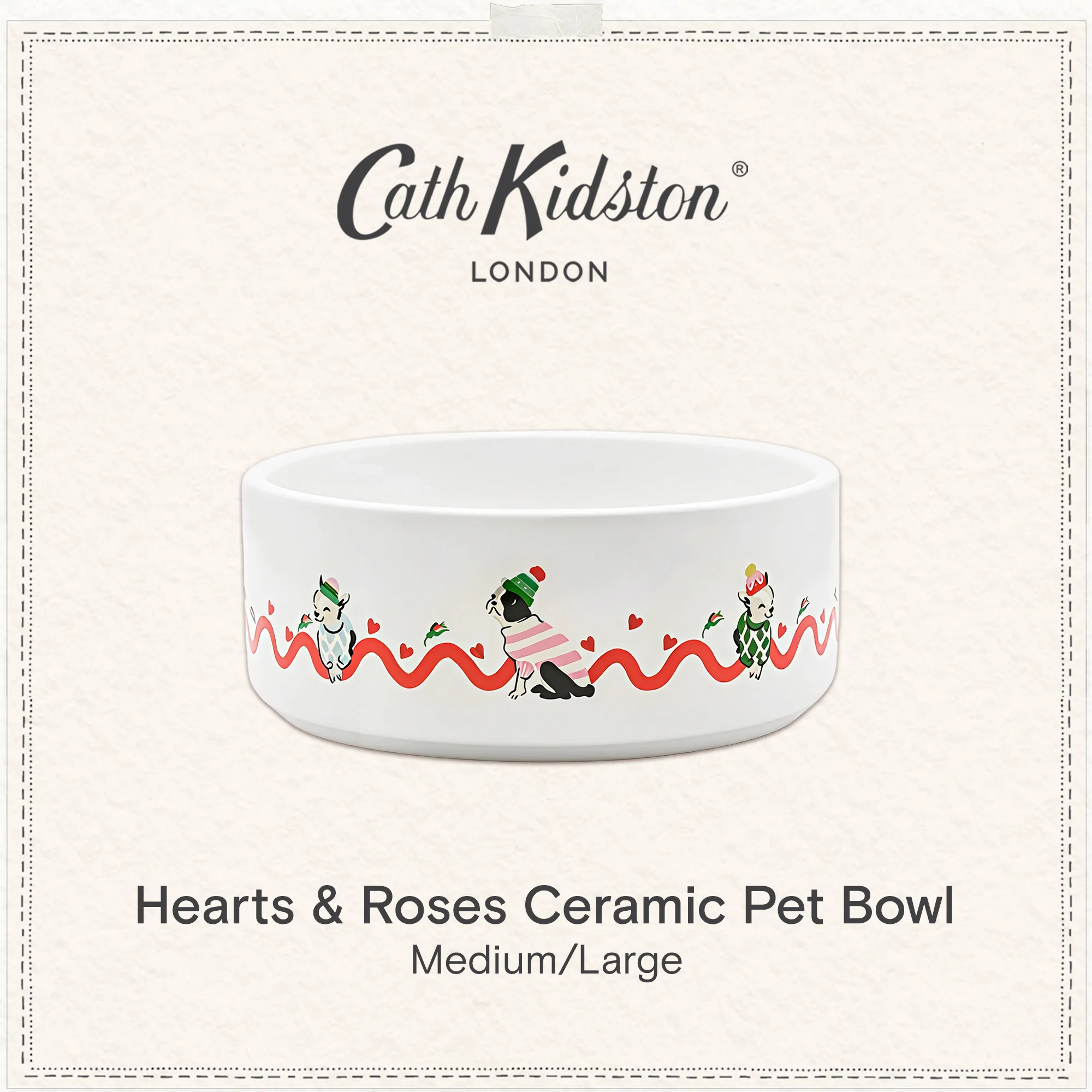 Cath Kidston Dogs & Roses Ceramic Pet Bowl - Image 4