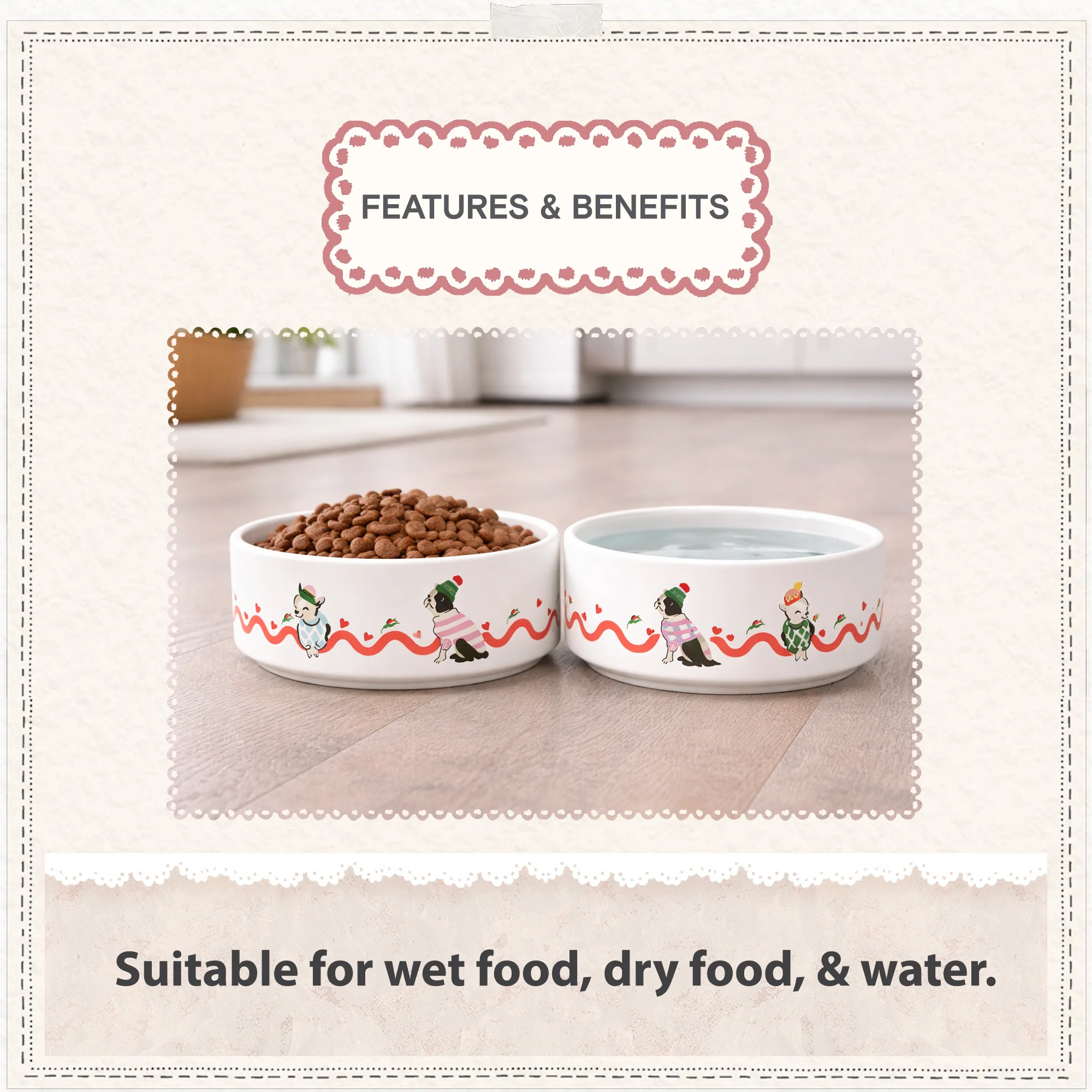 Cath Kidston Dogs & Roses Ceramic Pet Bowl - Image 6
