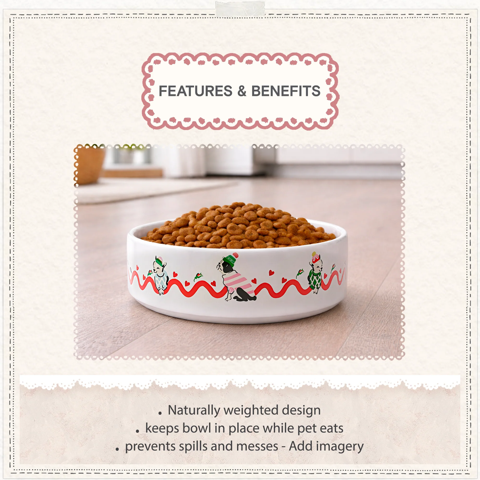 Cath Kidston Dogs & Roses Ceramic Pet Bowl - Image 9