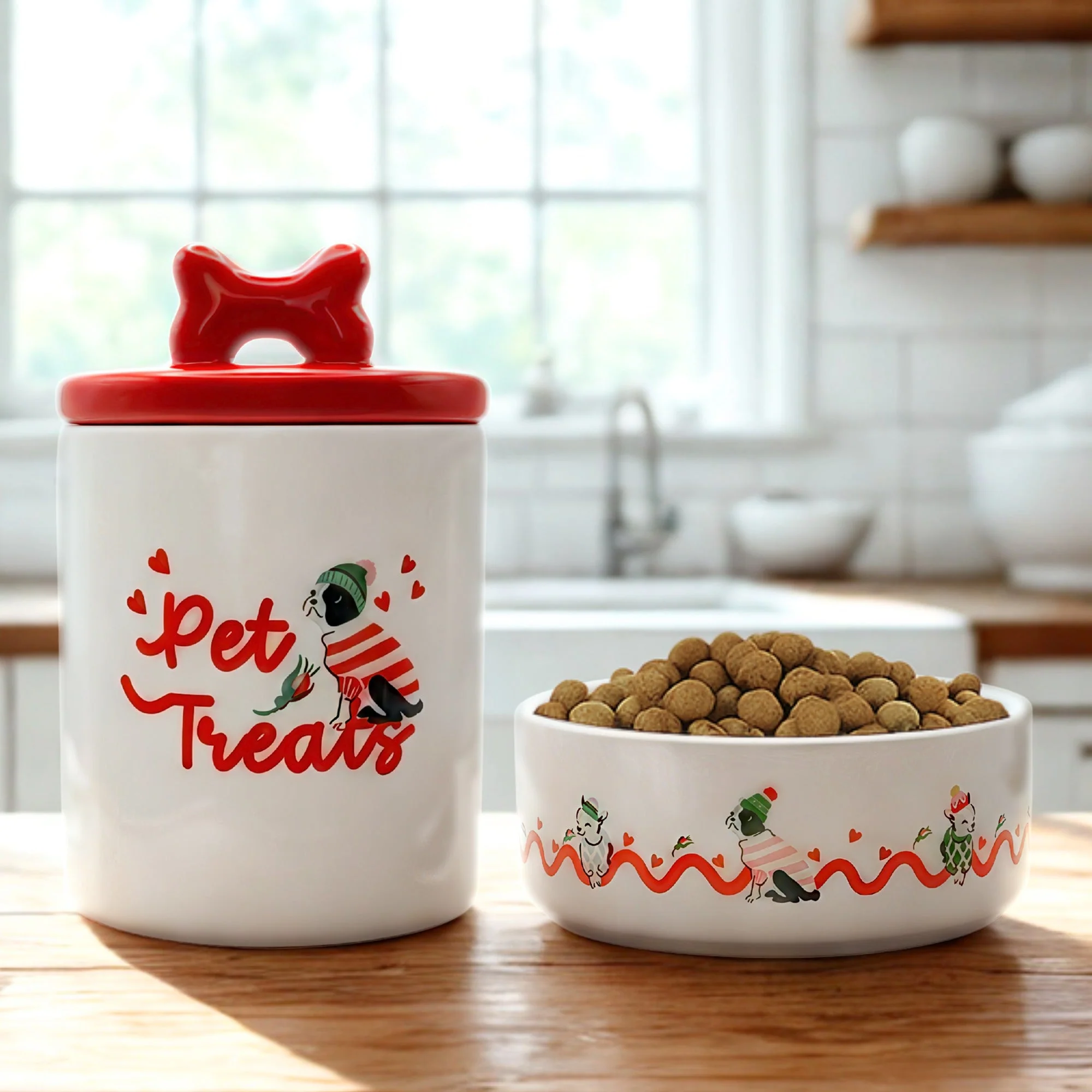 Cath Kidston Dogs & Roses Ceramic Pet Treat Jar - Image 2