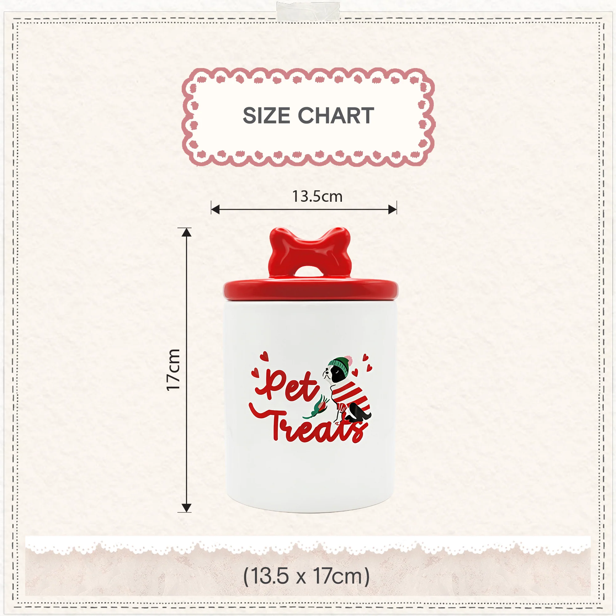 Cath Kidston Dogs & Roses Ceramic Pet Treat Jar - Image 5