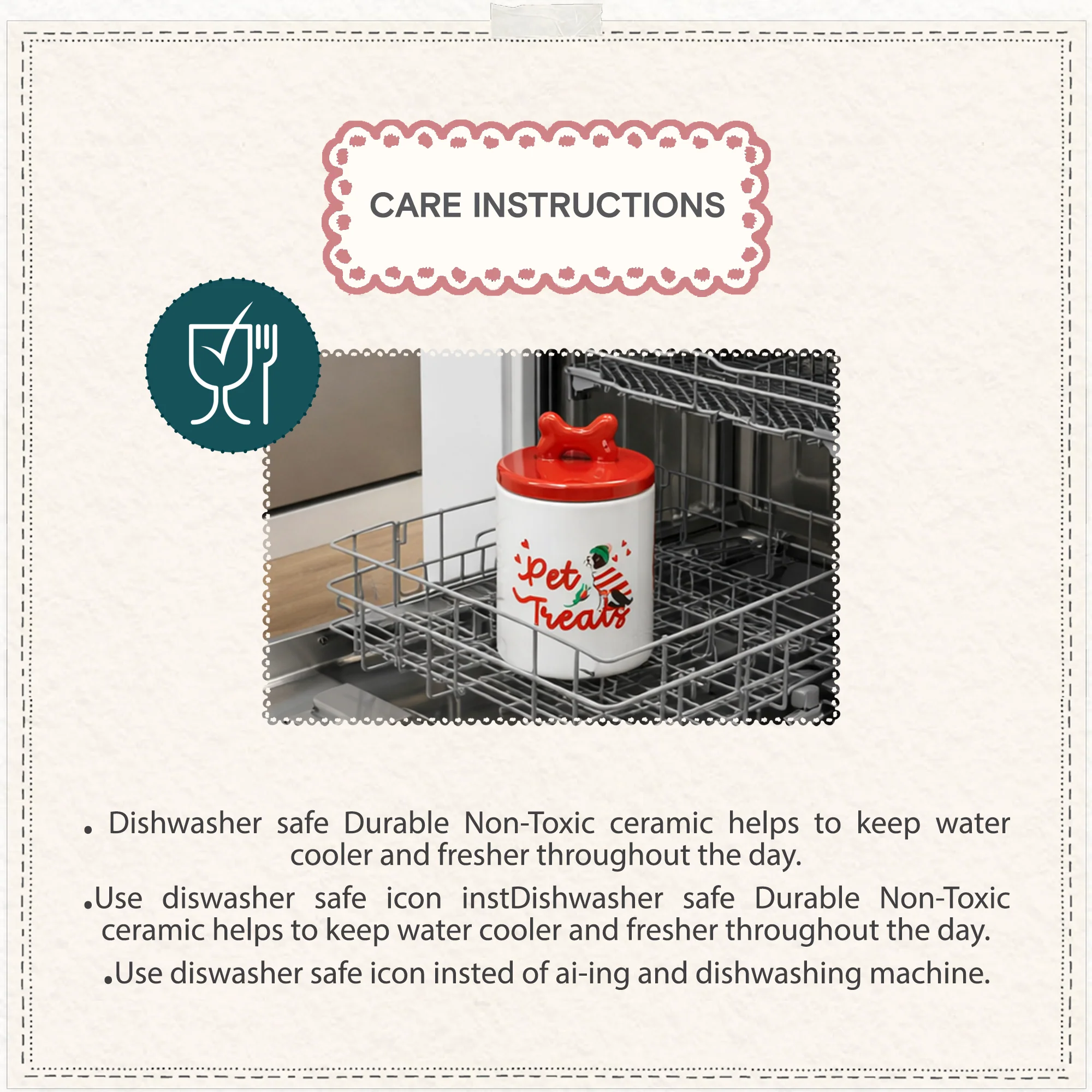 Cath Kidston Dogs & Roses Ceramic Pet Treat Jar - Image 6