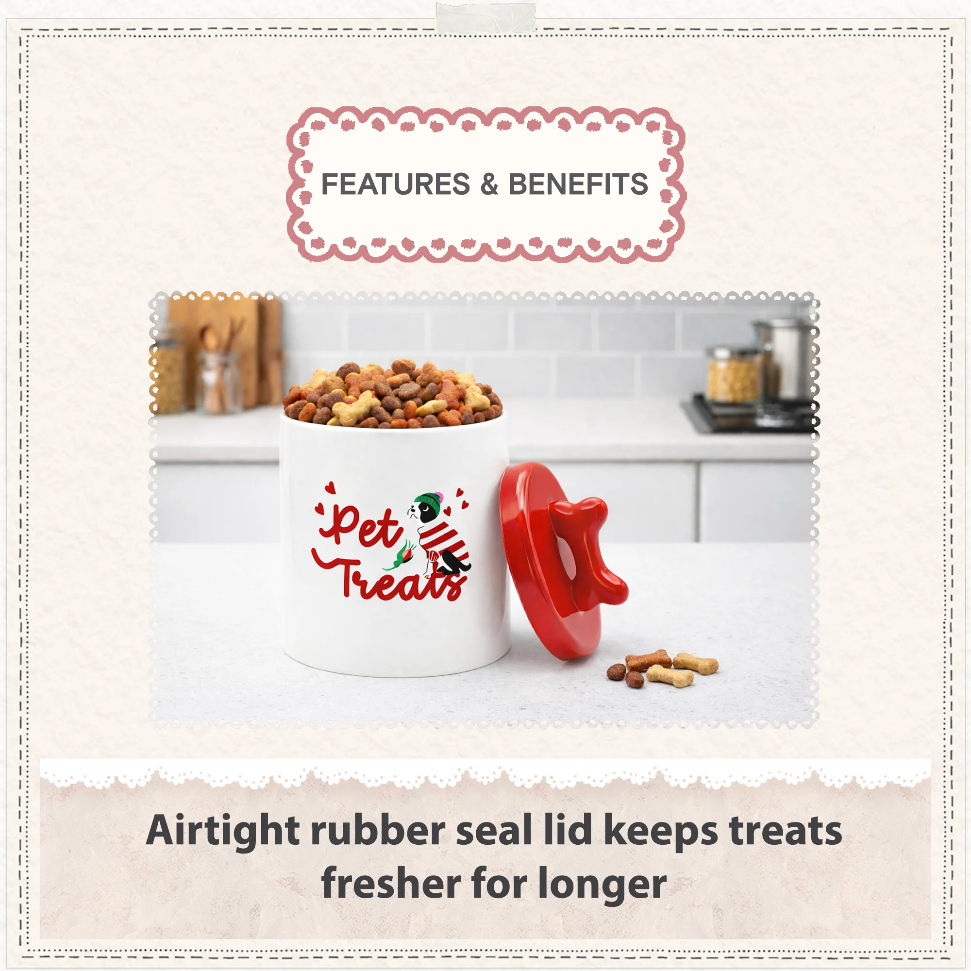 Cath Kidston Dogs & Roses Ceramic Pet Treat Jar - Image 8