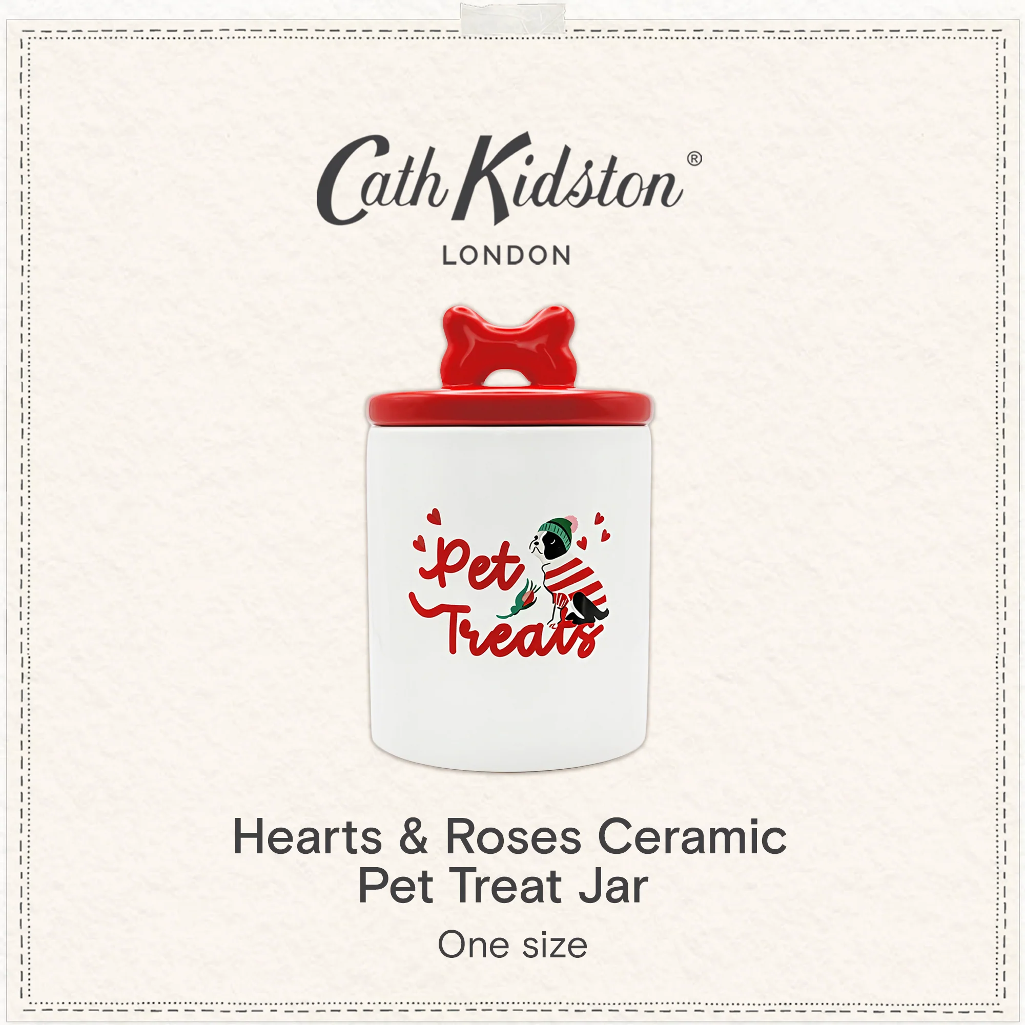 Cath Kidston Dogs & Roses Ceramic Pet Treat Jar - Image 9