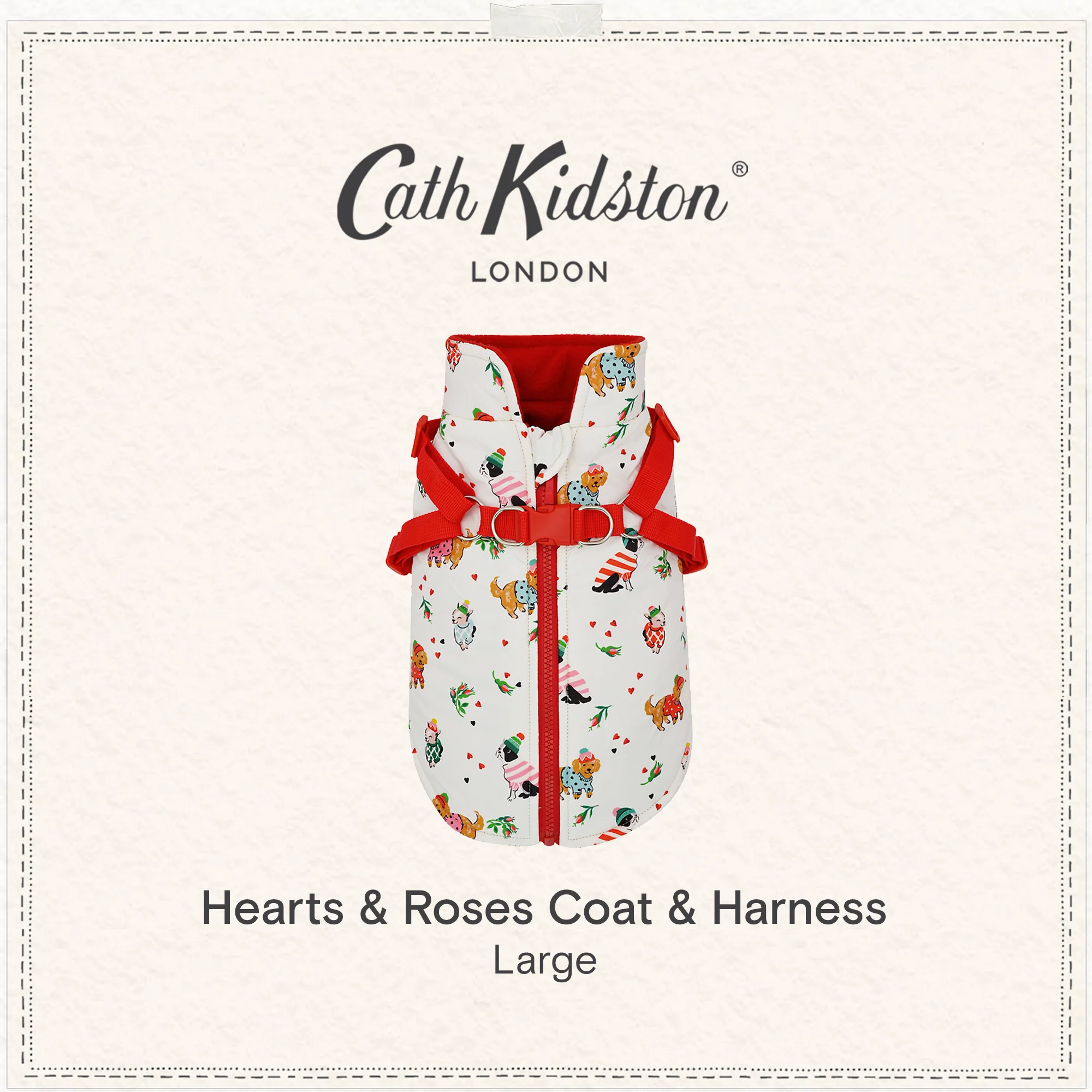 Cath Kidston Dogs & Roses Dog Coat & Harness - Image 2