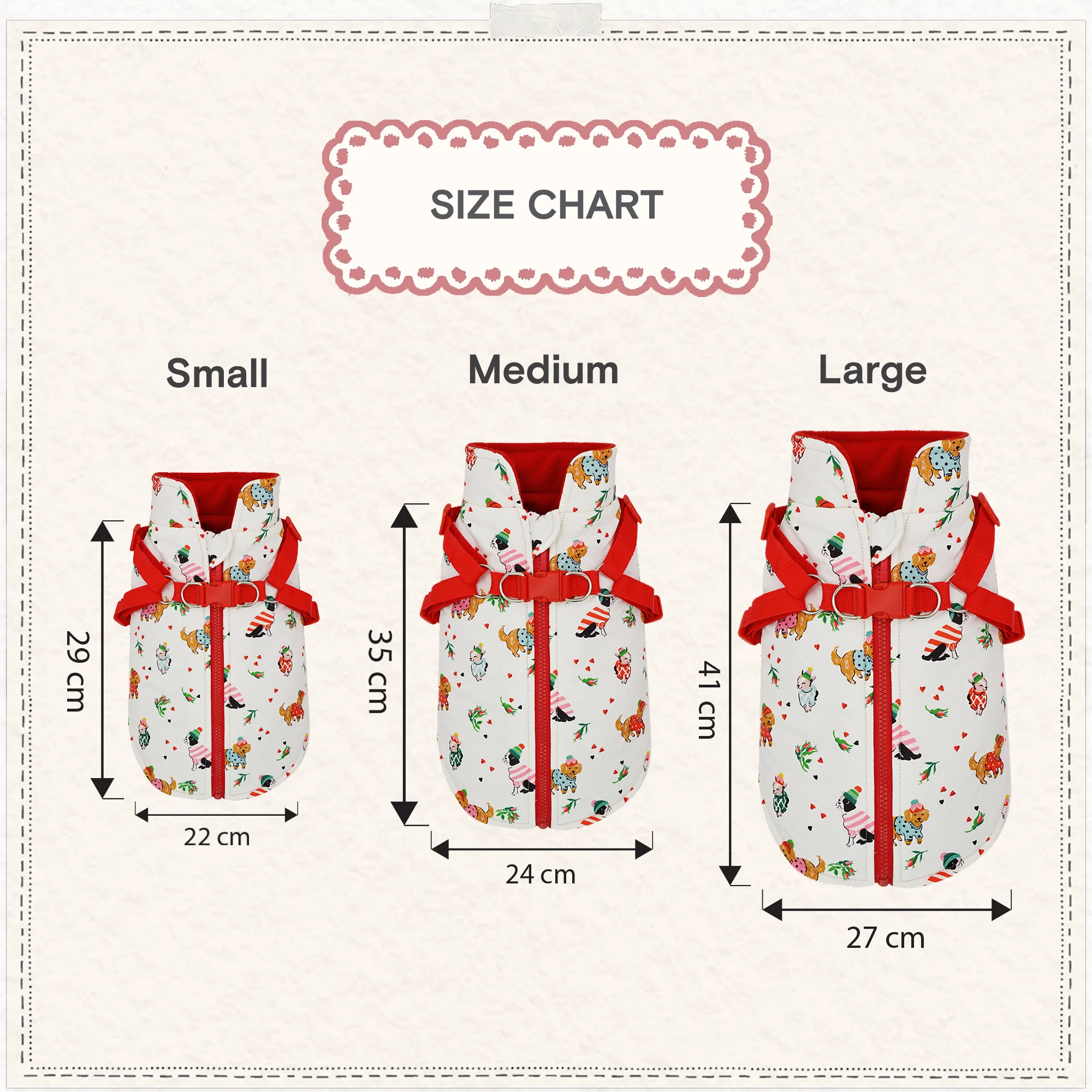 Cath Kidston Dogs & Roses Dog Coat & Harness - Image 3