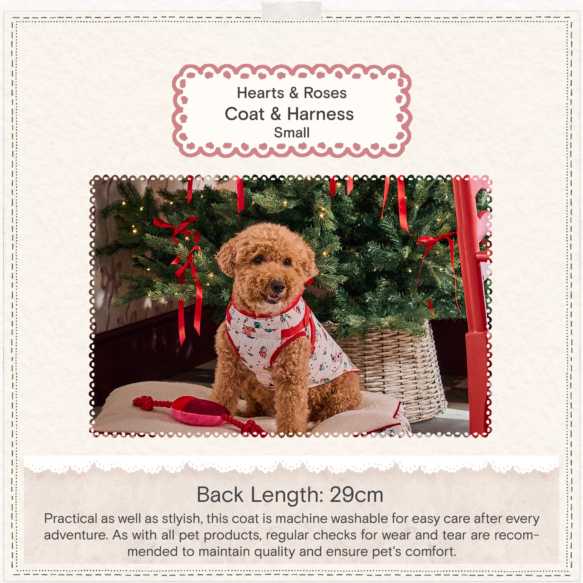 Cath Kidston Dogs & Roses Dog Coat & Harness - Image 6