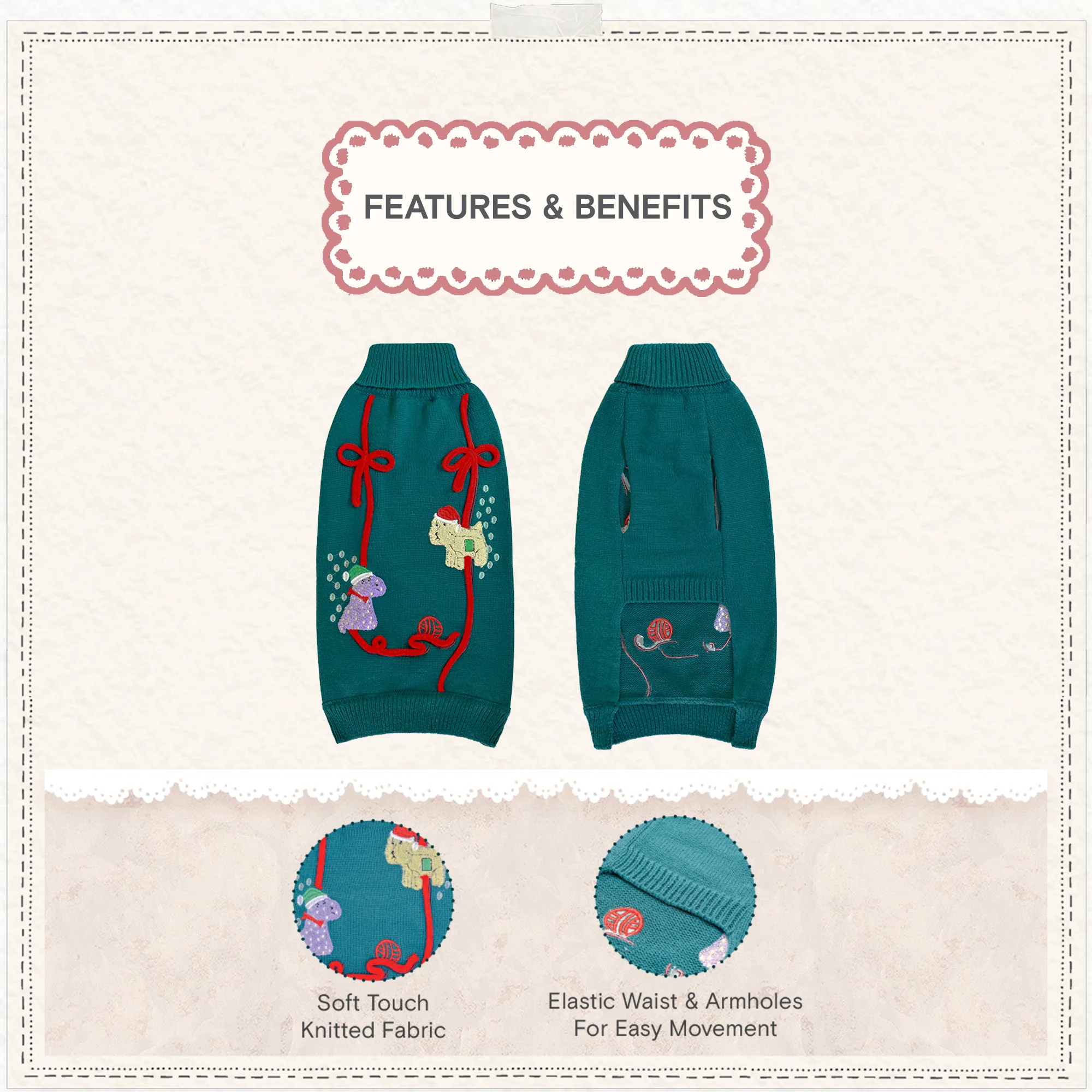 Cath Kidston Dogs & Roses Dog Jumper - Image 4