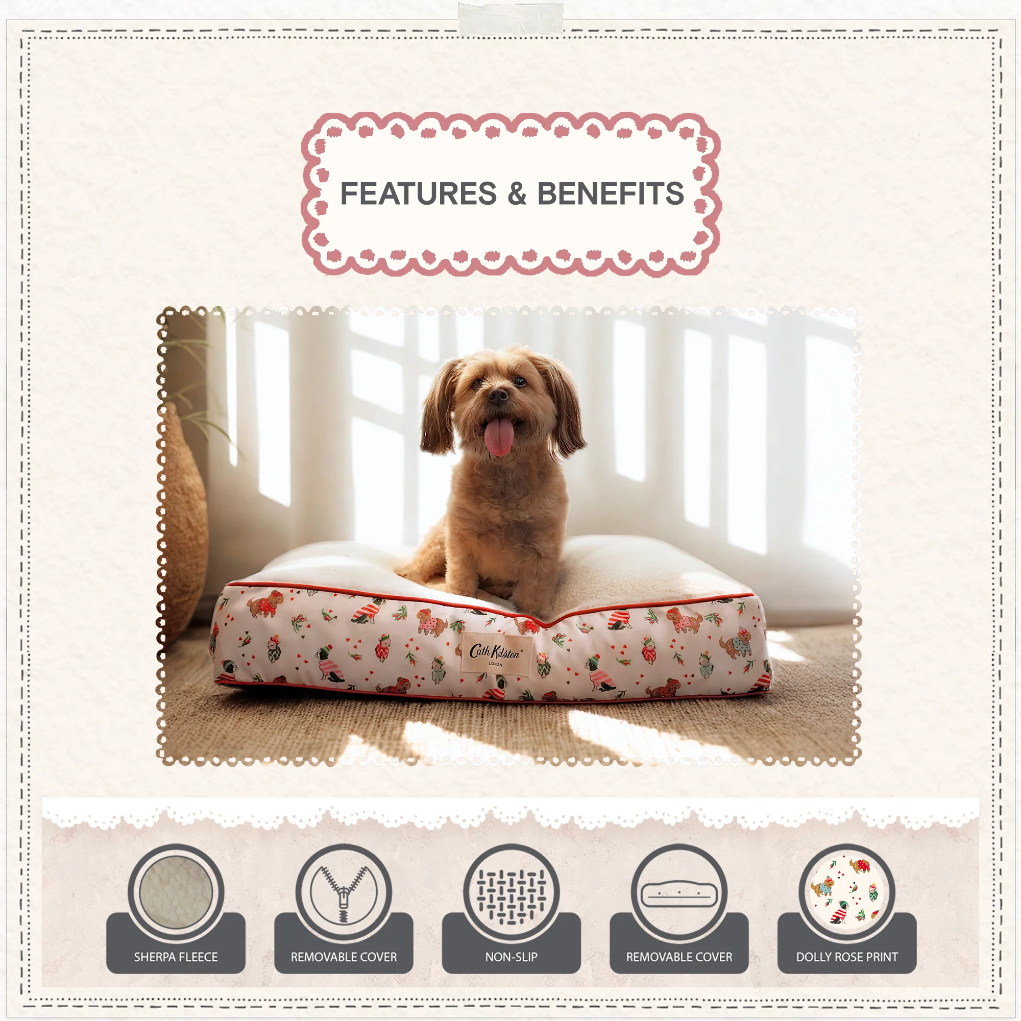 Cath Kidston Dogs & Roses Dog Mattress - Image 8