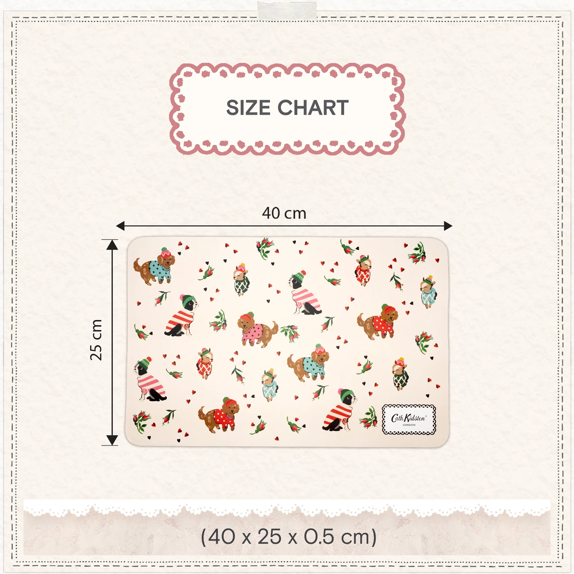 Cath Kidston Dogs & Roses Pet Feeding Mat - Image 4