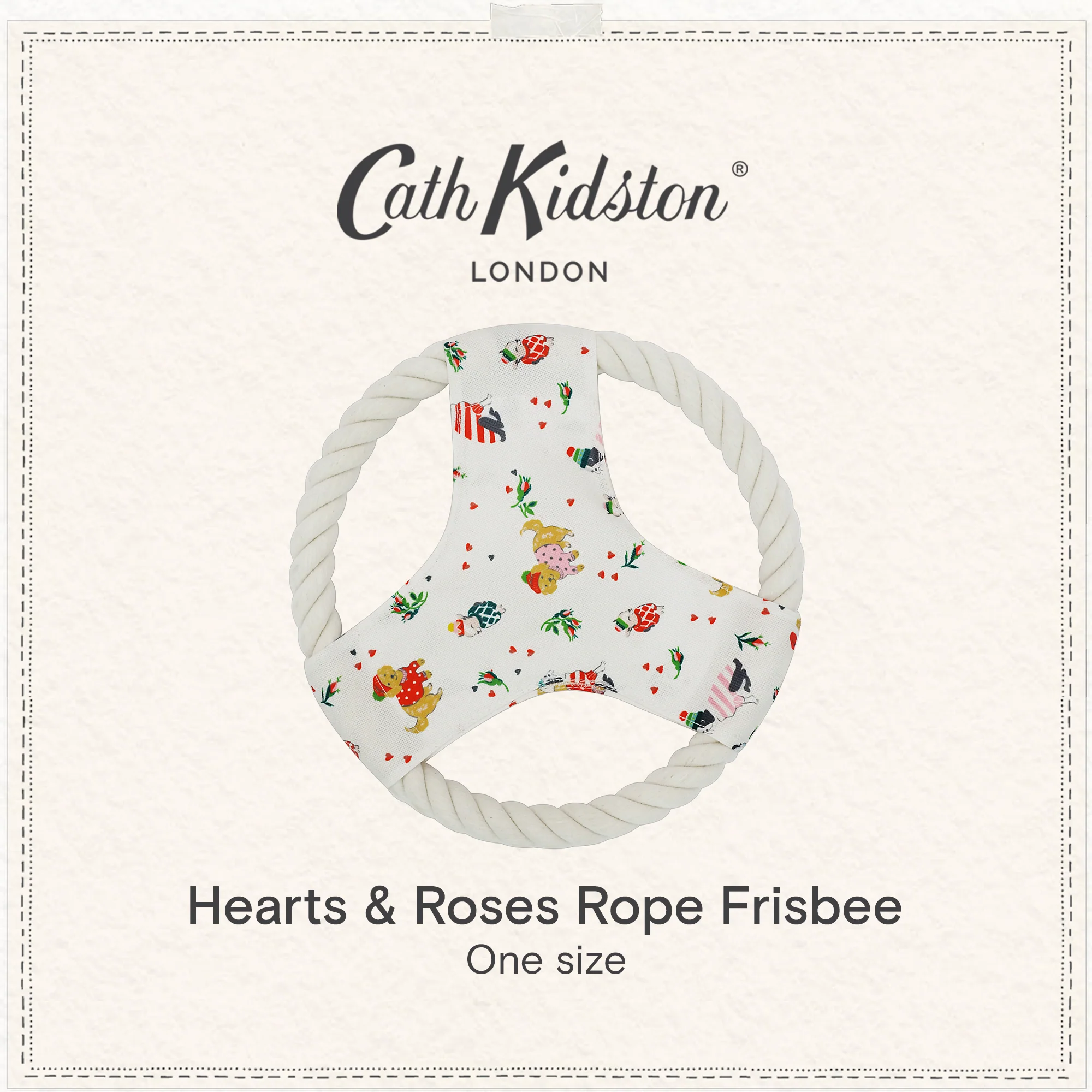 Cath Kidston Dogs & Roses Rope Frisbee Dog Toy - Image 9