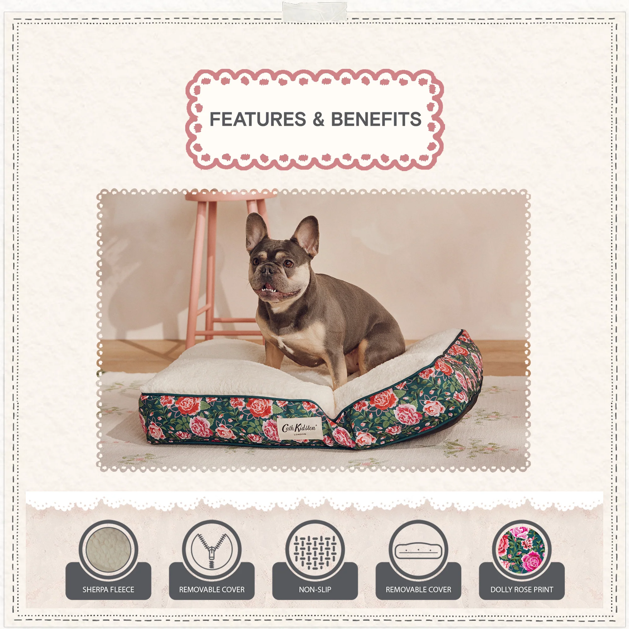 Cath Kidston Dolly Rose Dog Mattress - Image 7