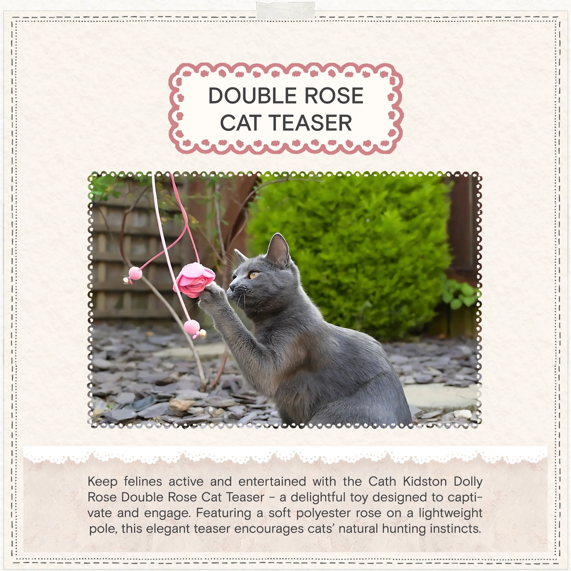 Cath Kidston Dolly Rose Double Rose Cat Teaser Toy - Image 4