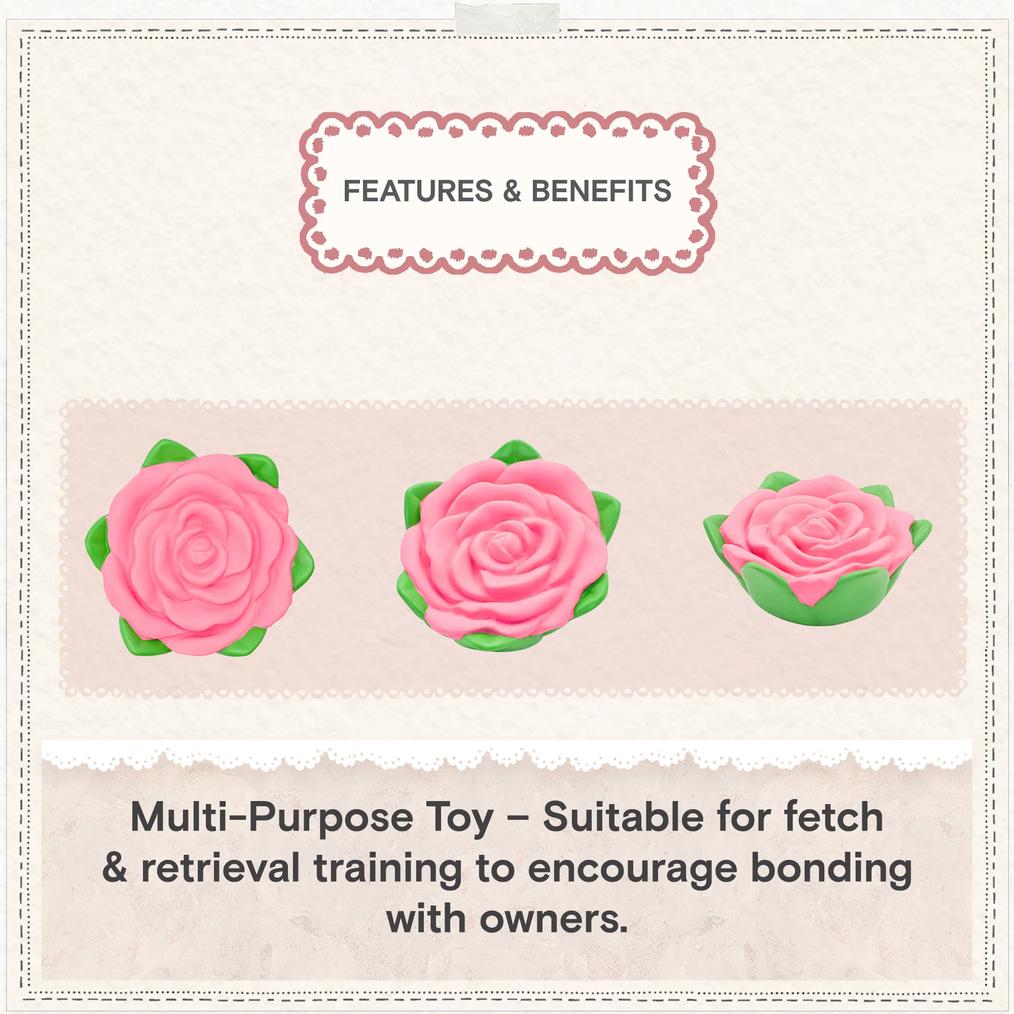 Cath Kidston Dolly Rose Latex Rose Ball Dog Toy - Image 10
