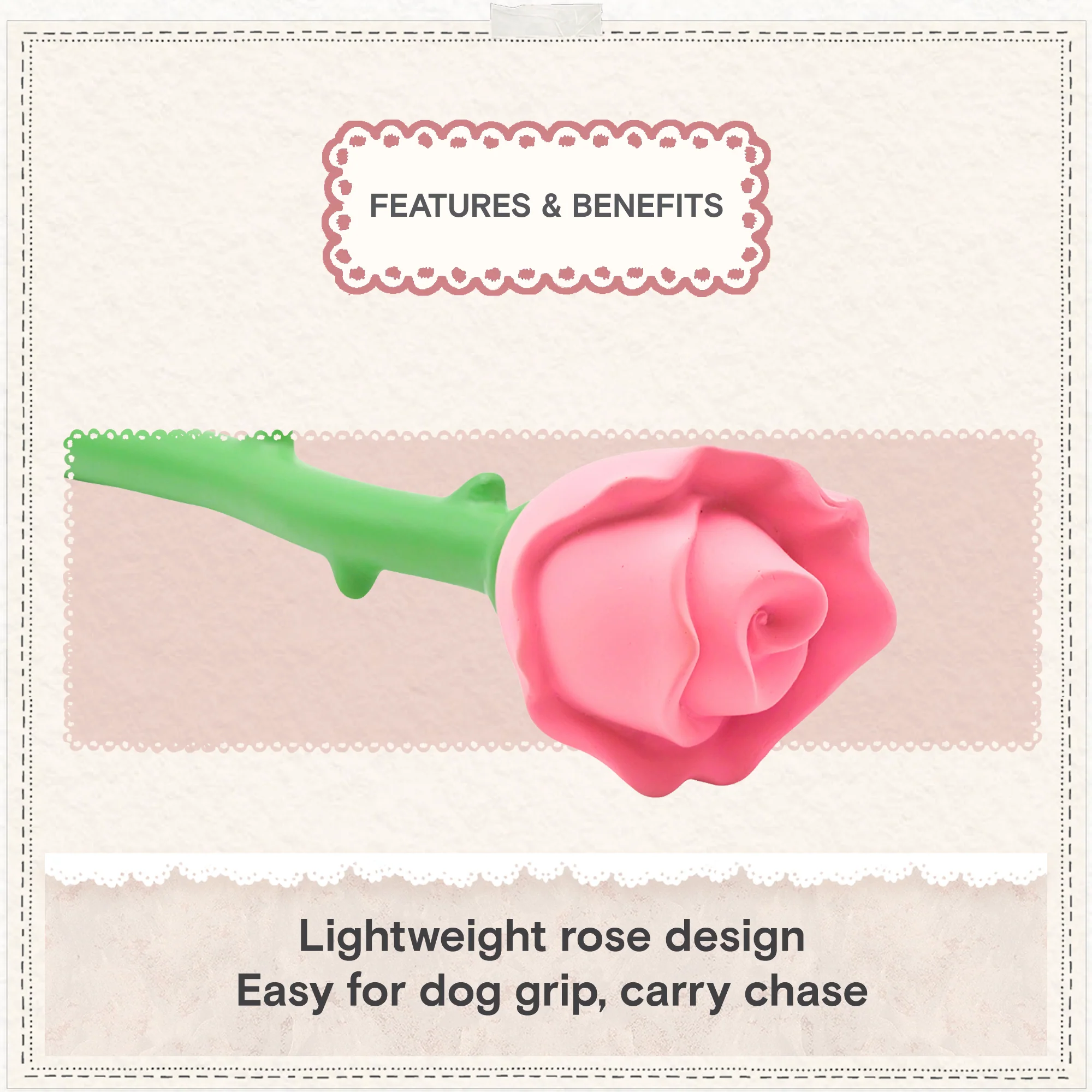 Cath Kidston Dolly Rose Latex Rose Dog Toy - Image 10
