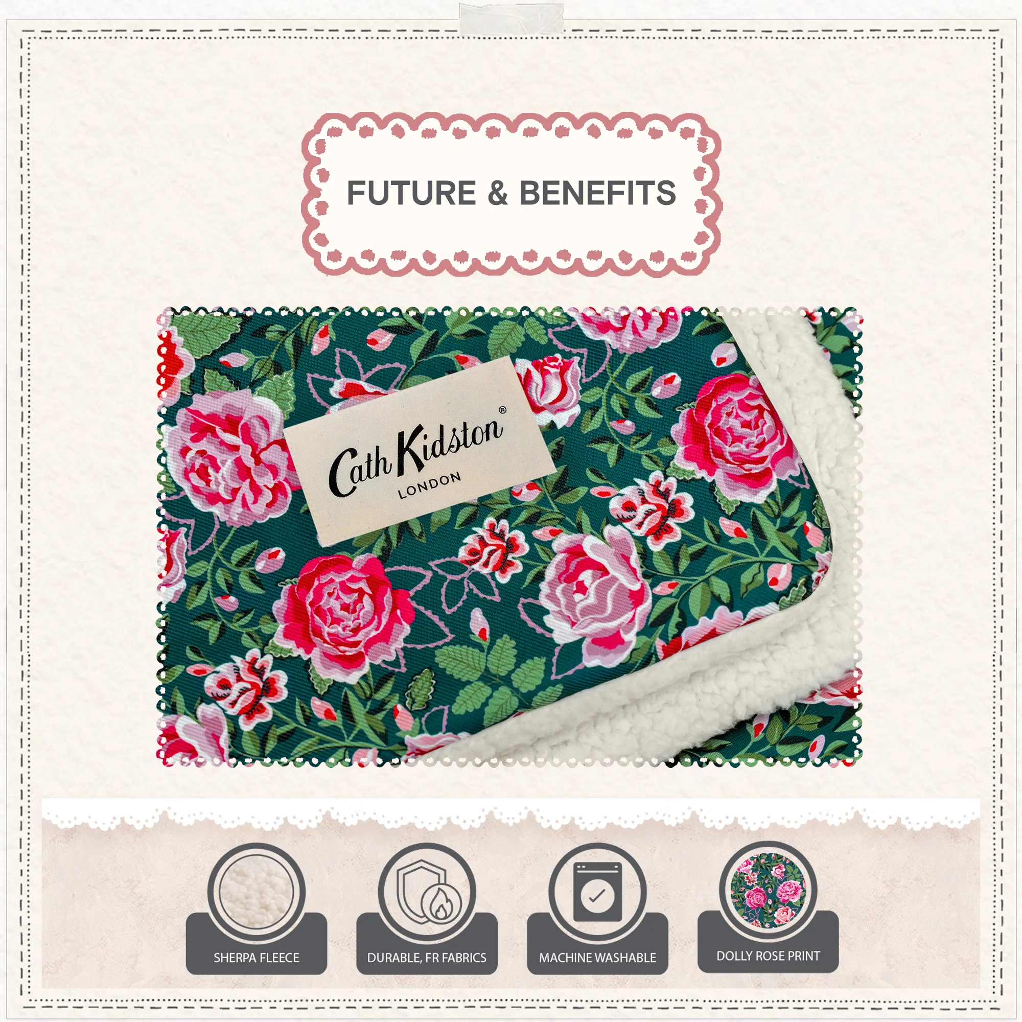 Cath Kidston Dolly Rose Pet Blanket - Image 5