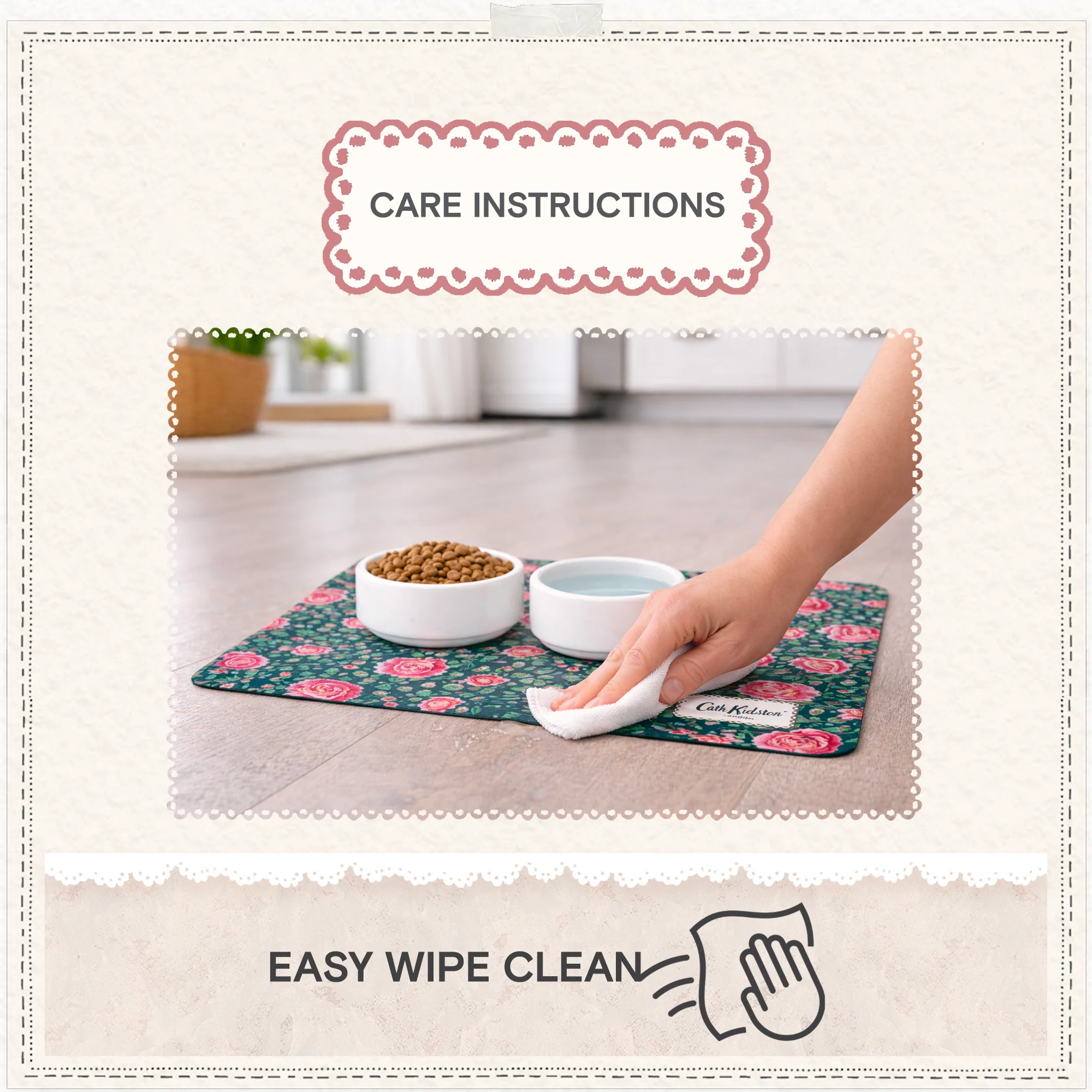 Cath Kidston Dolly Rose Pet Feeding Mat - Image 3